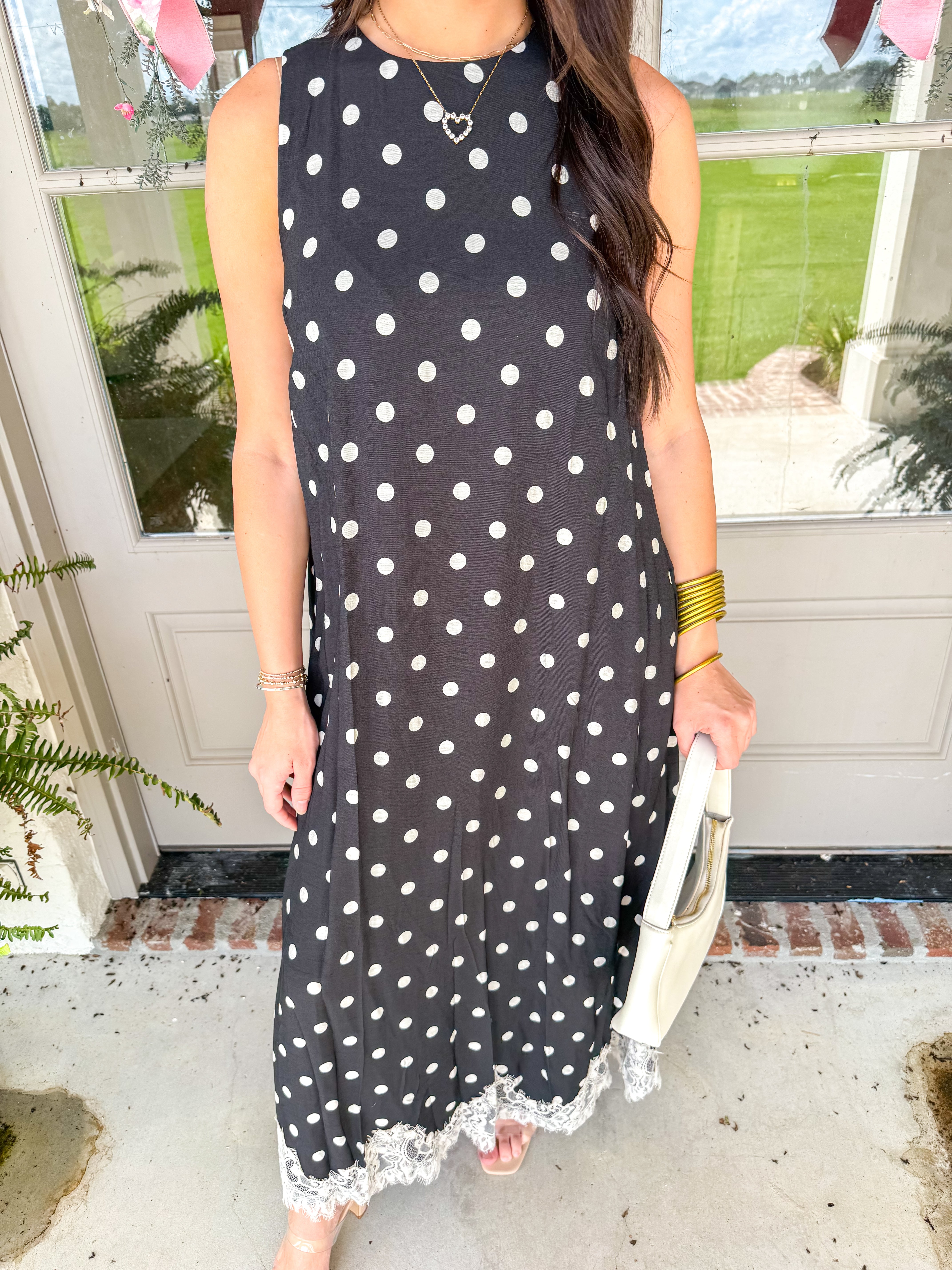 Dotted With Grace Midi Dress Black