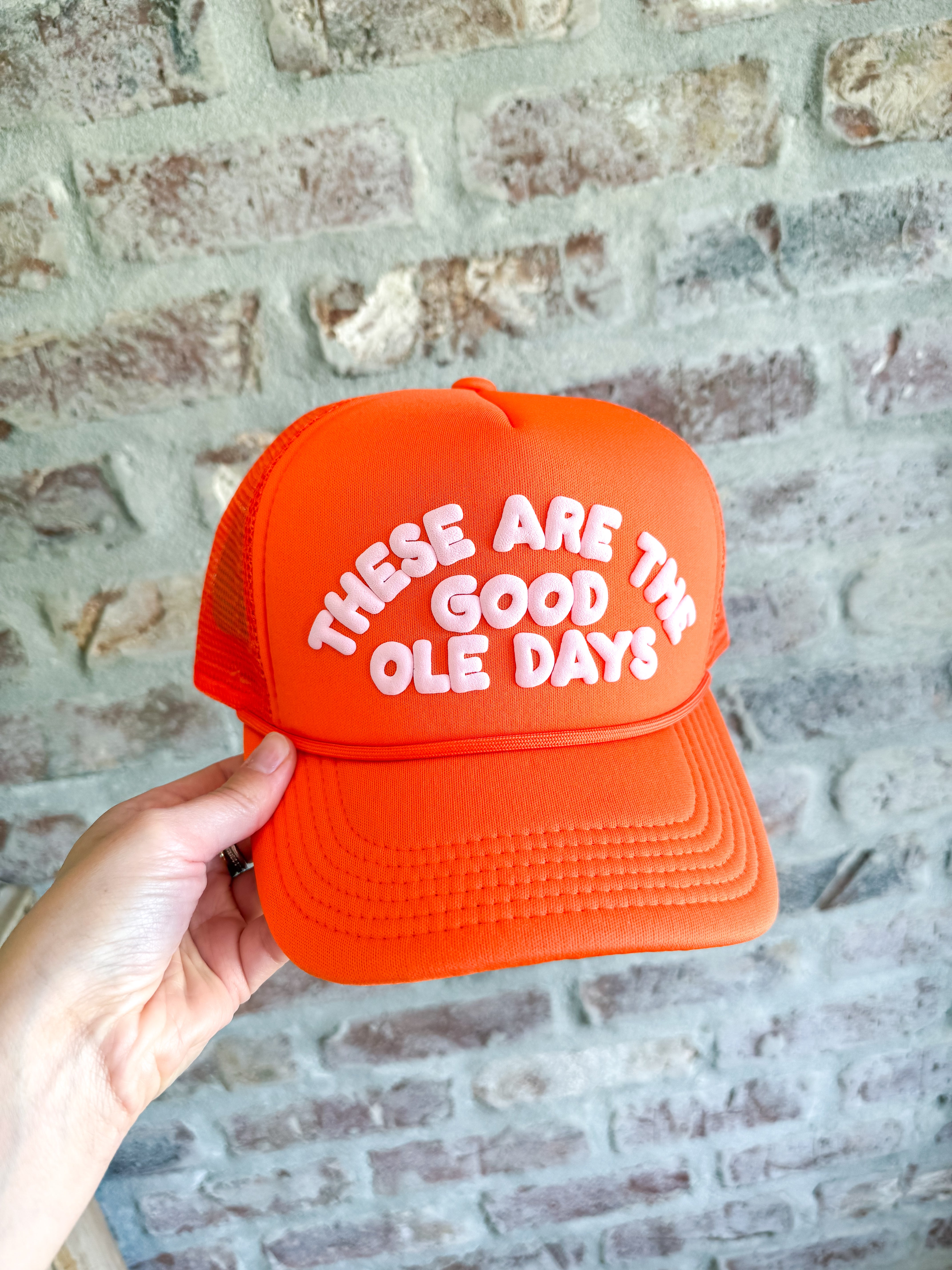 These Are The Good Ole Days Orange Trucker Hat