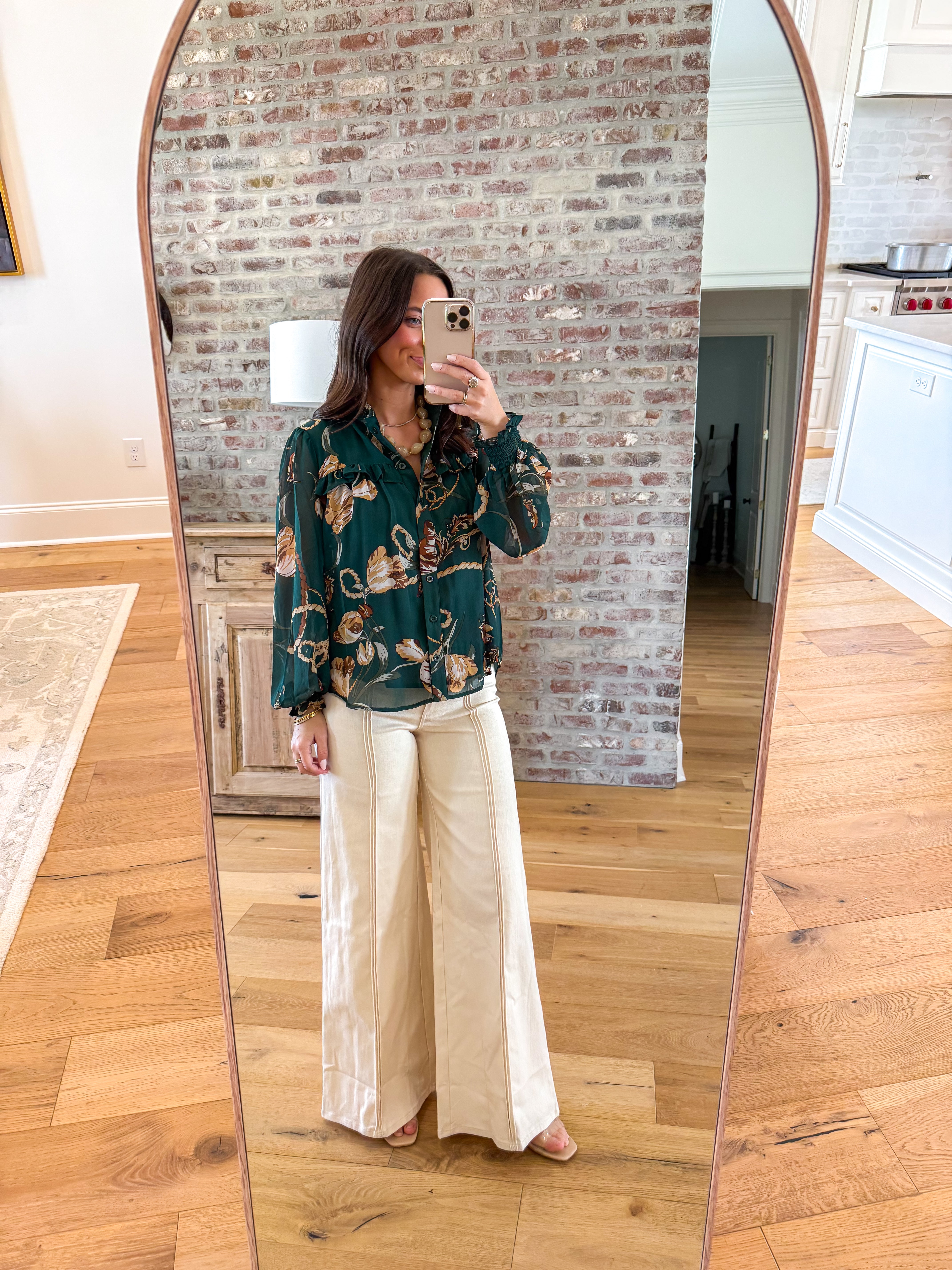 Emerald Garden Ruffle Blouse