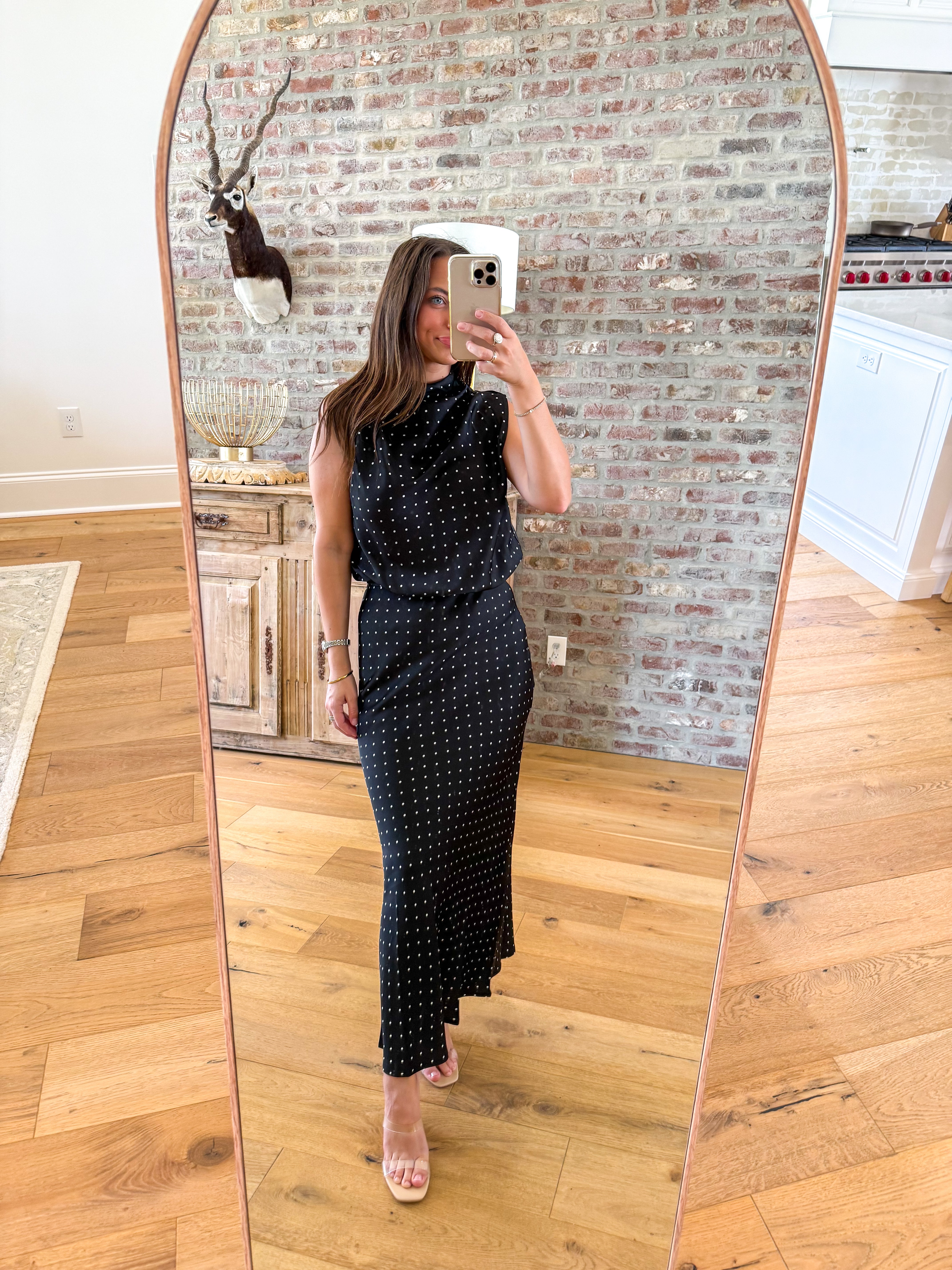 Dotted Darling Midi Skirt Black