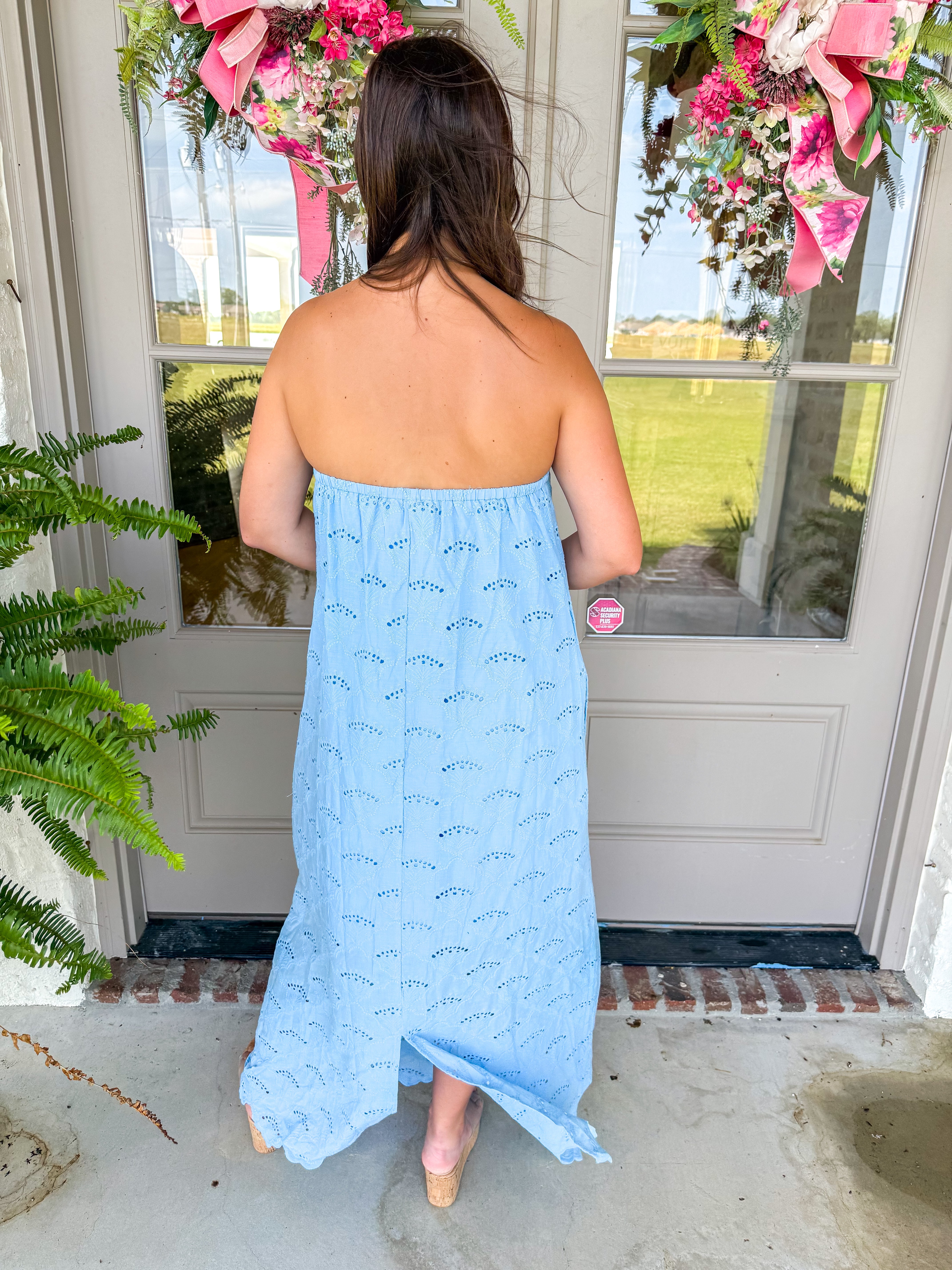 Sunny Days Eyelet Midi Blue