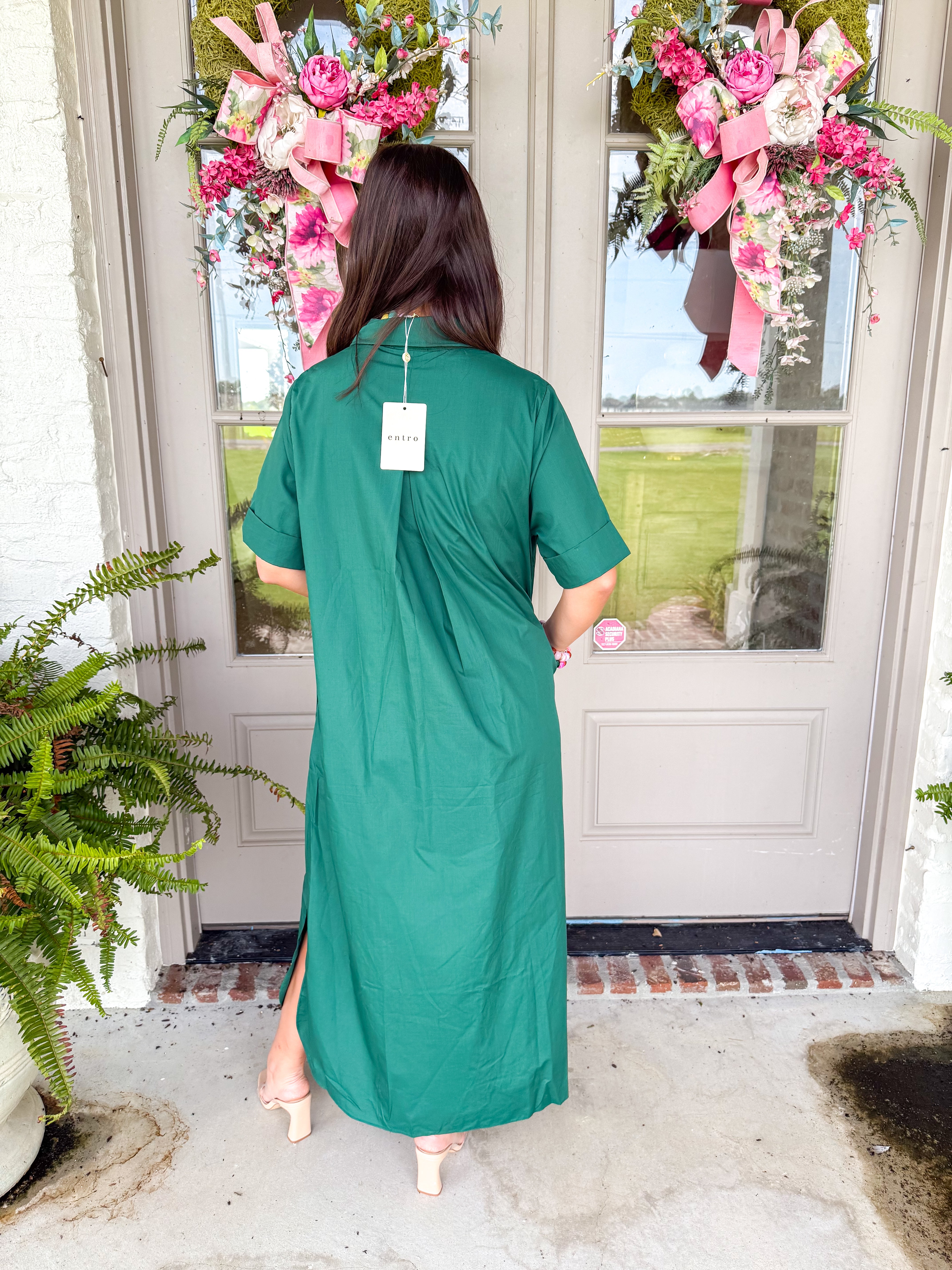 The Marigold Midi Dress Hunter Green