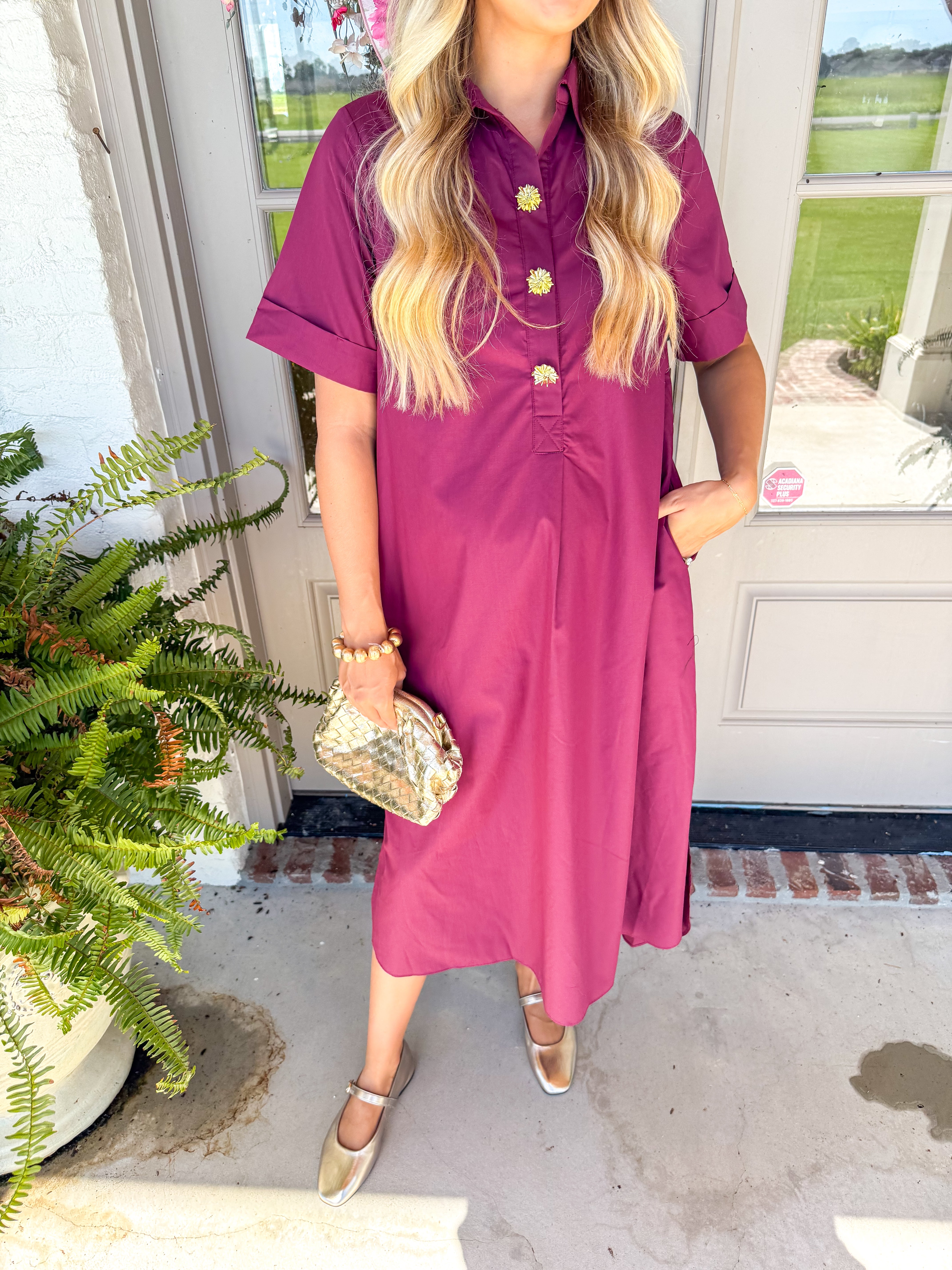 The Marigold Midi Dress Wine