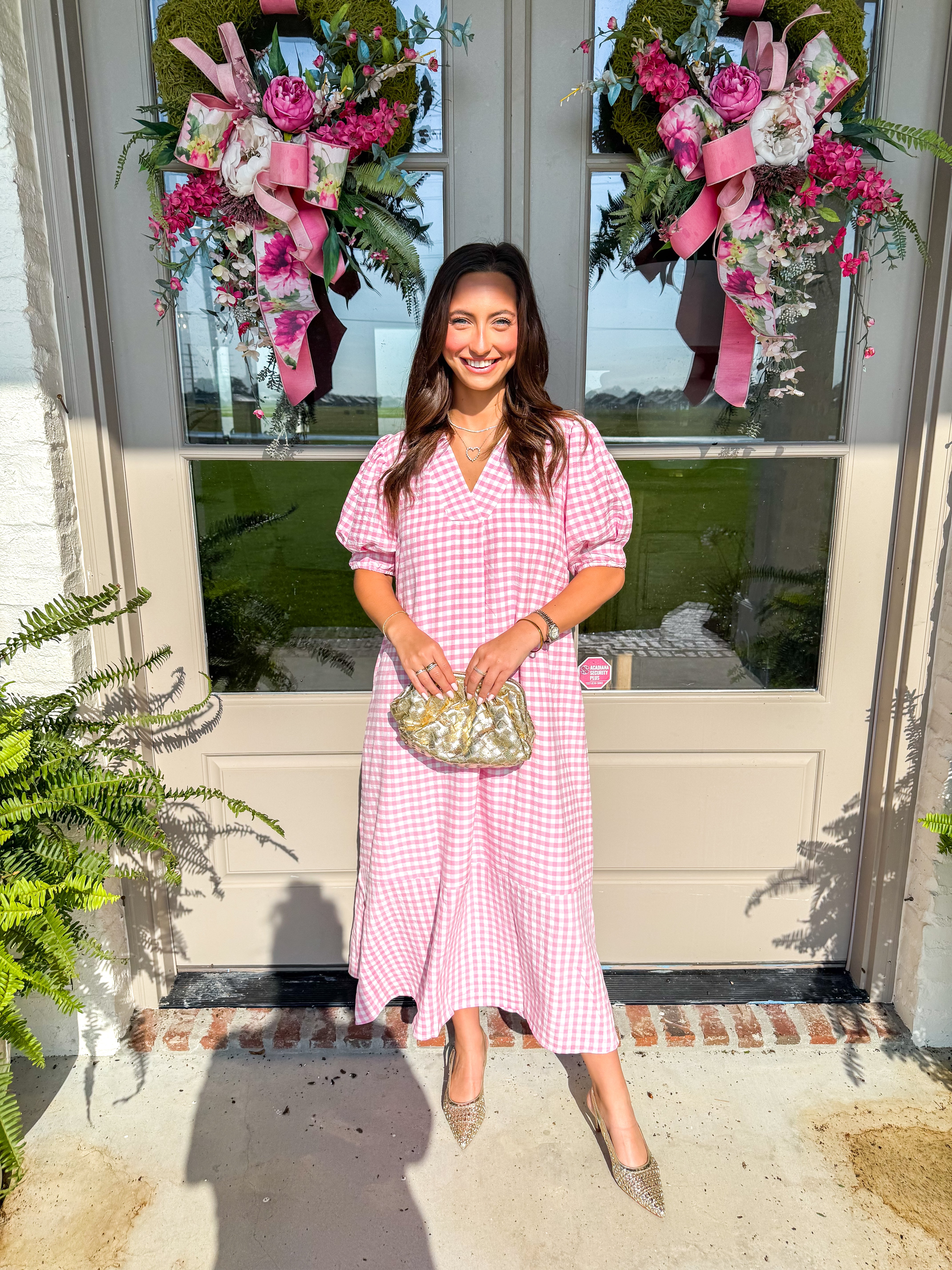 Peony Gingham Midi Dress
