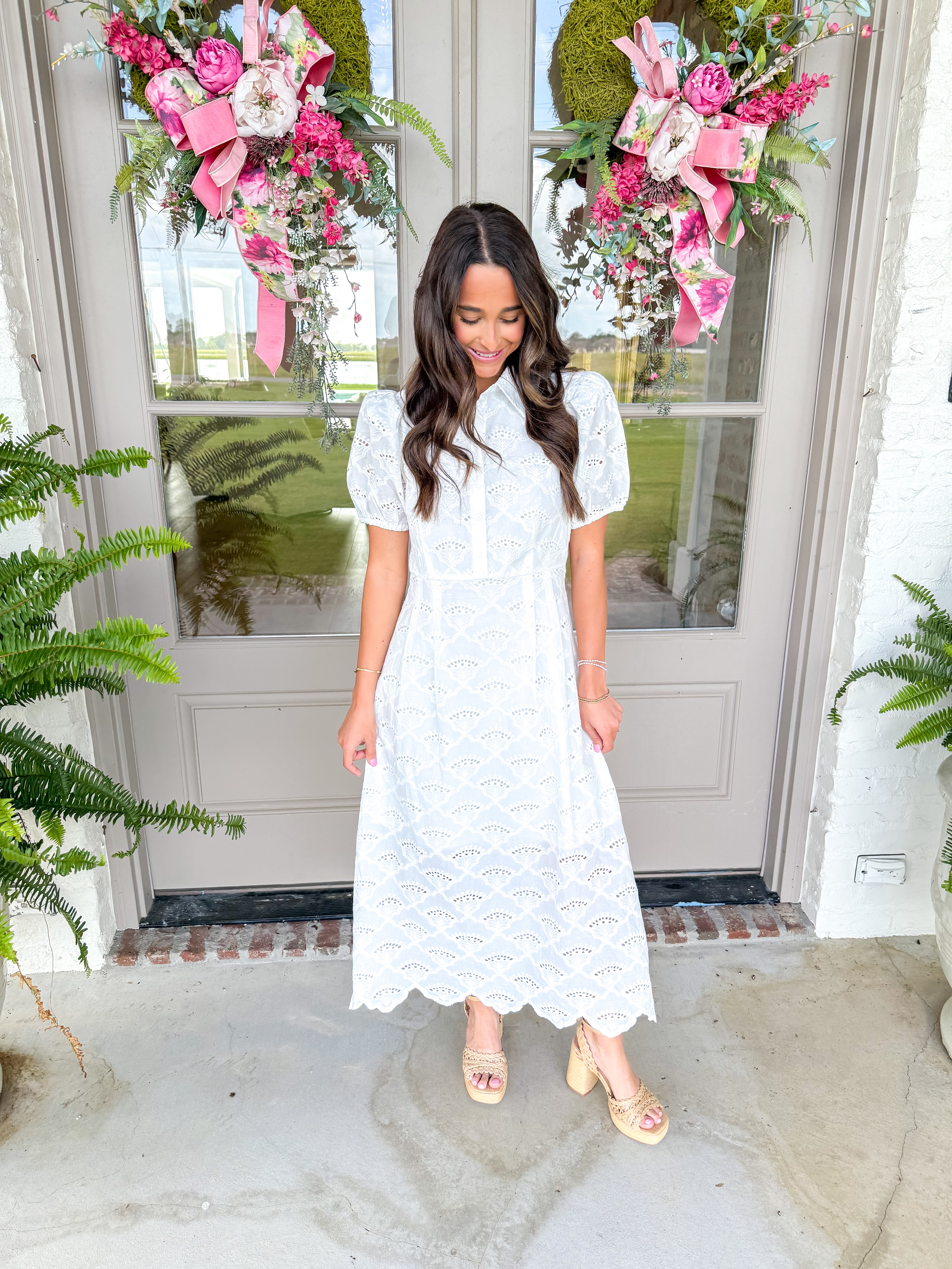 Magnolia White Eyelet Midi