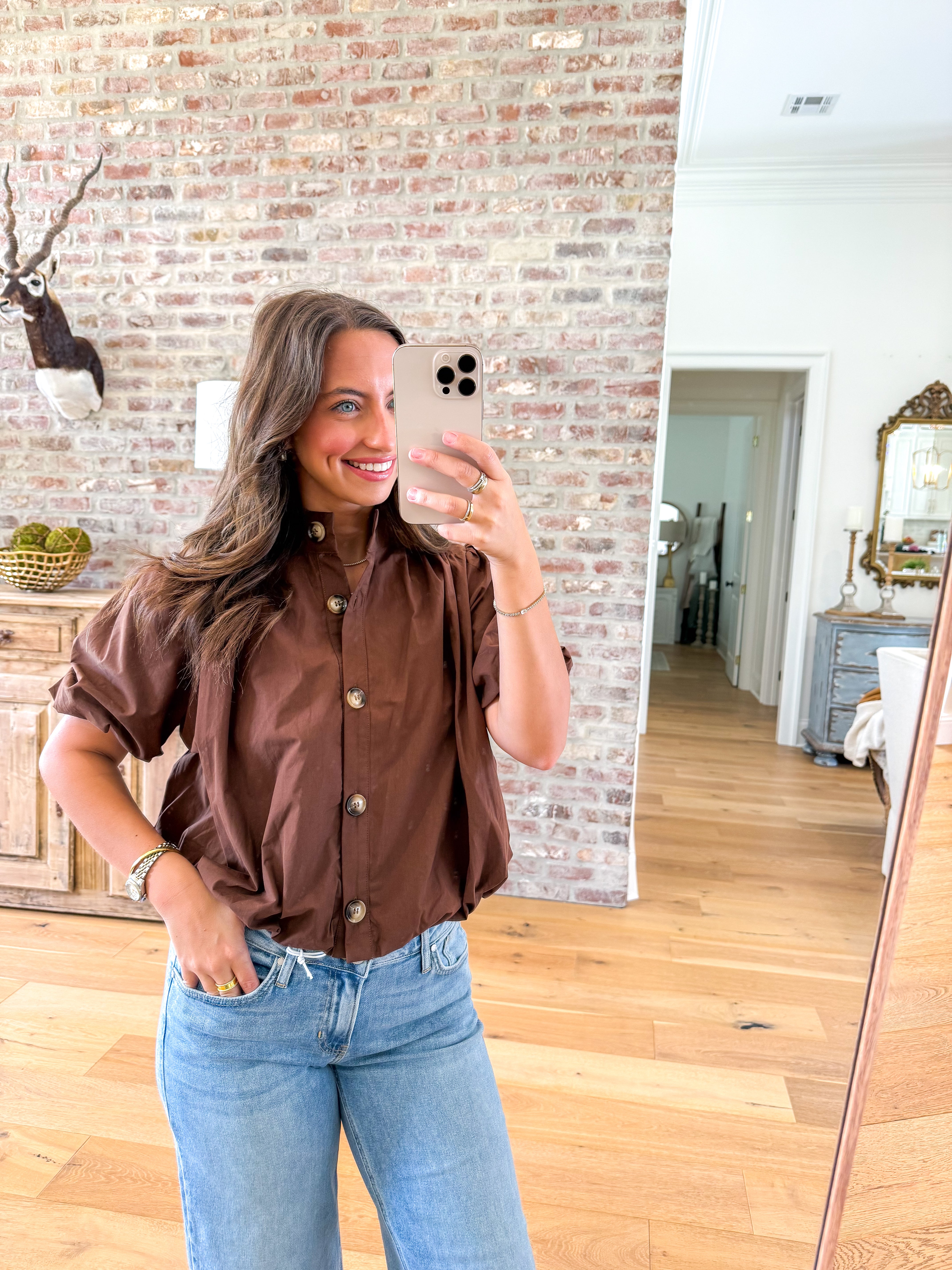 The Uptown Bubble Top Brown