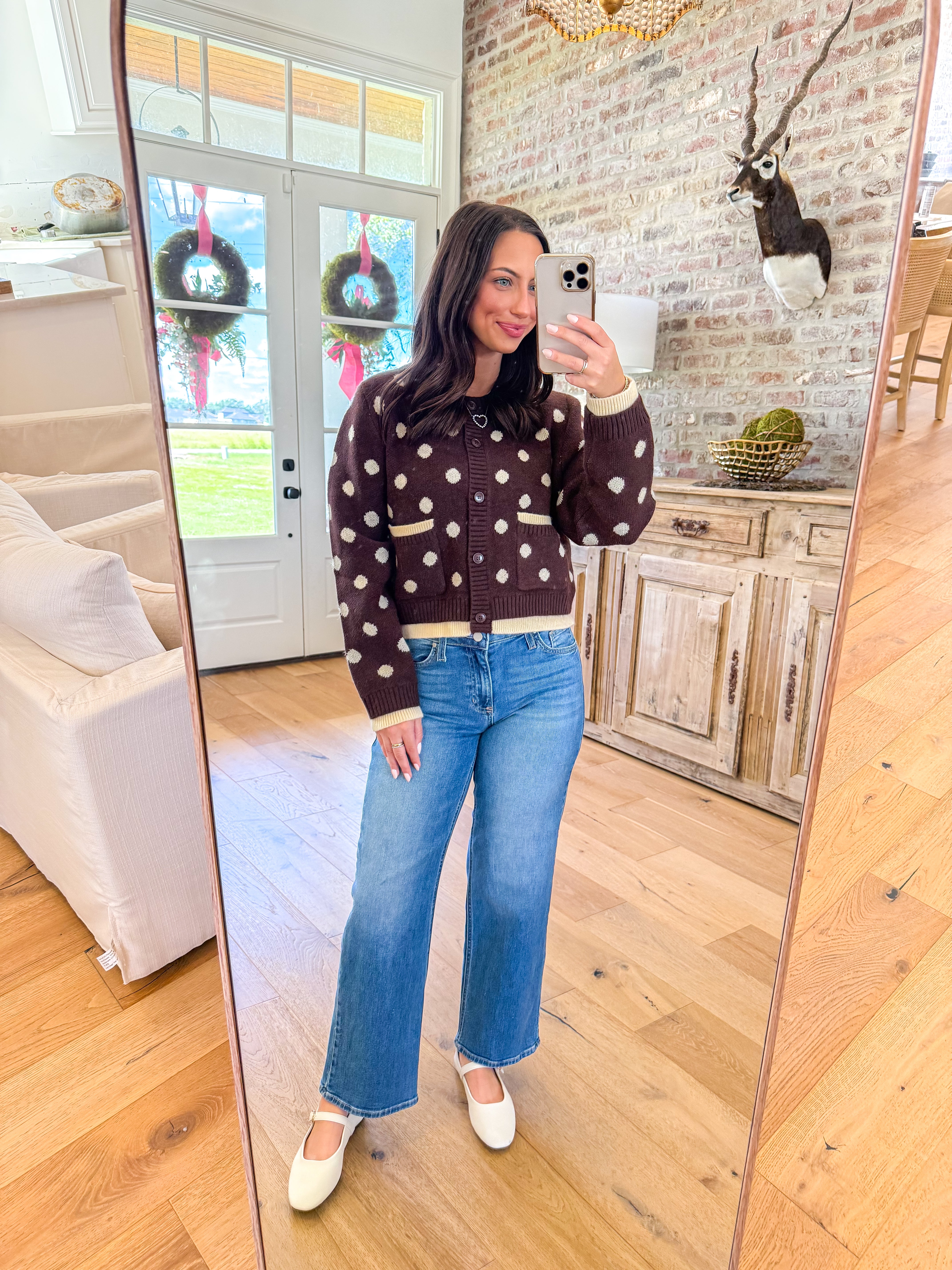 Chocolate Chip Polka Dot Cardigan