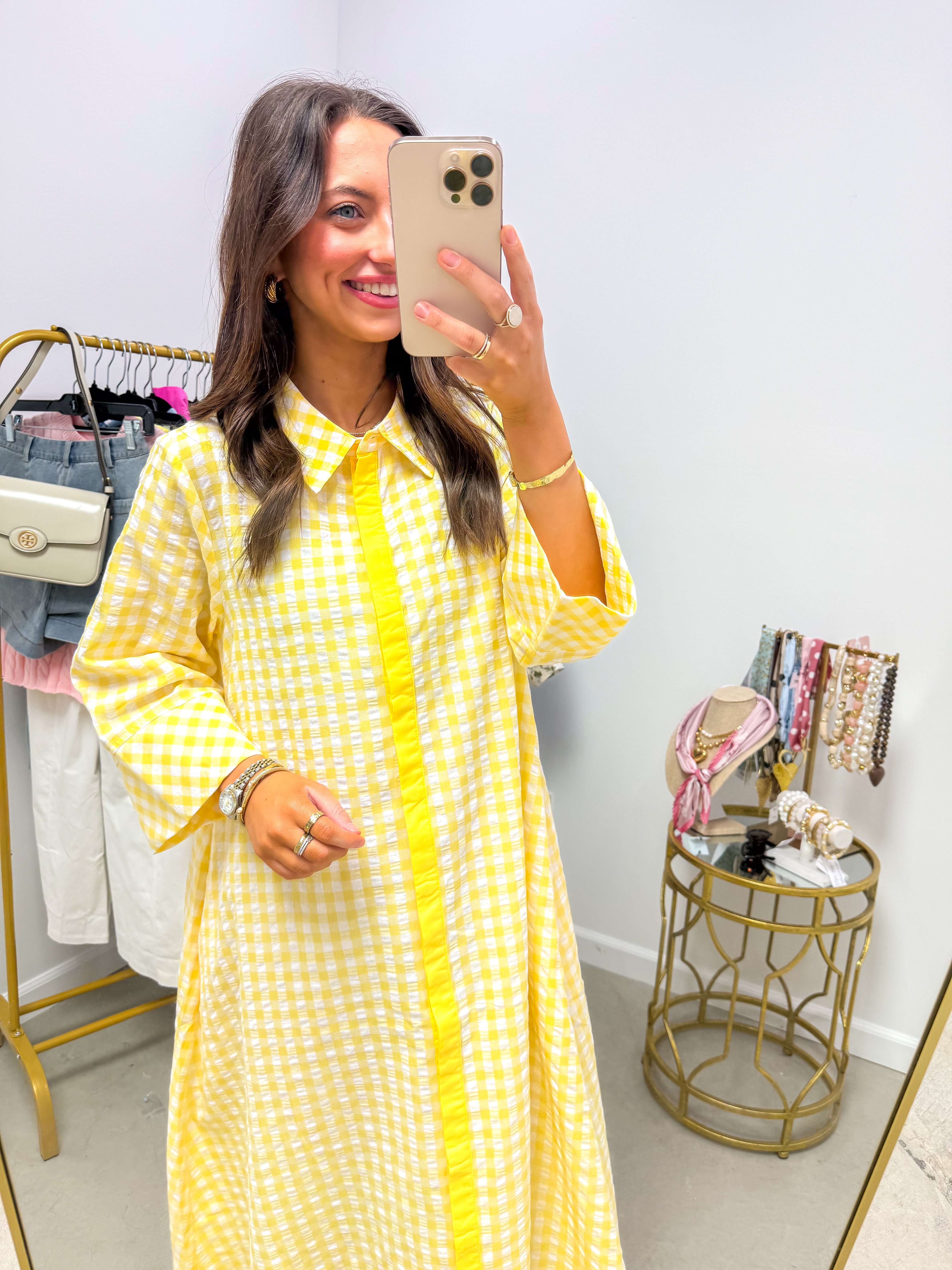 Stripes & Smiles Yellow Midi Dress