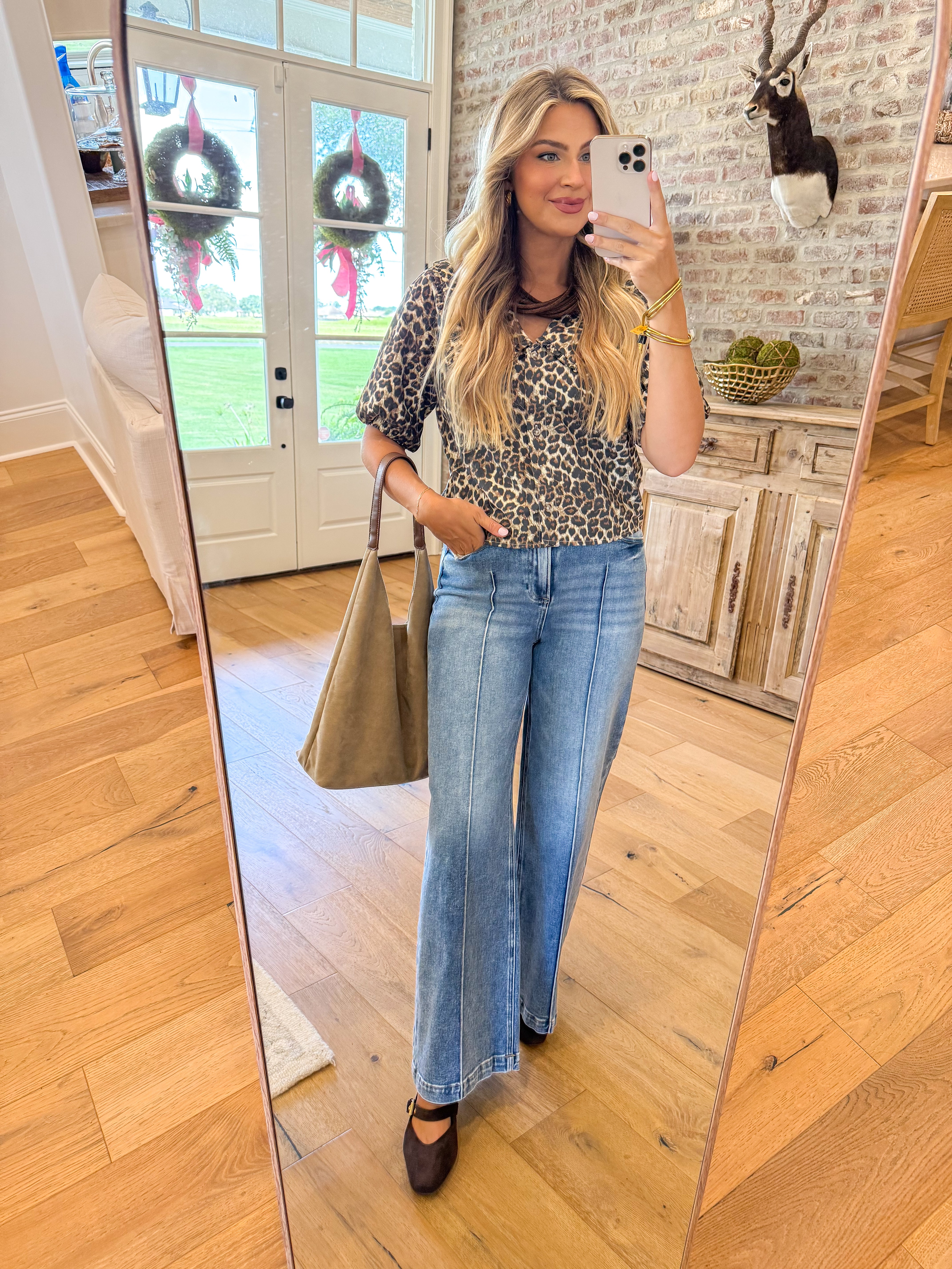 Wildcat Leopard Peter Pan Collar Blouse