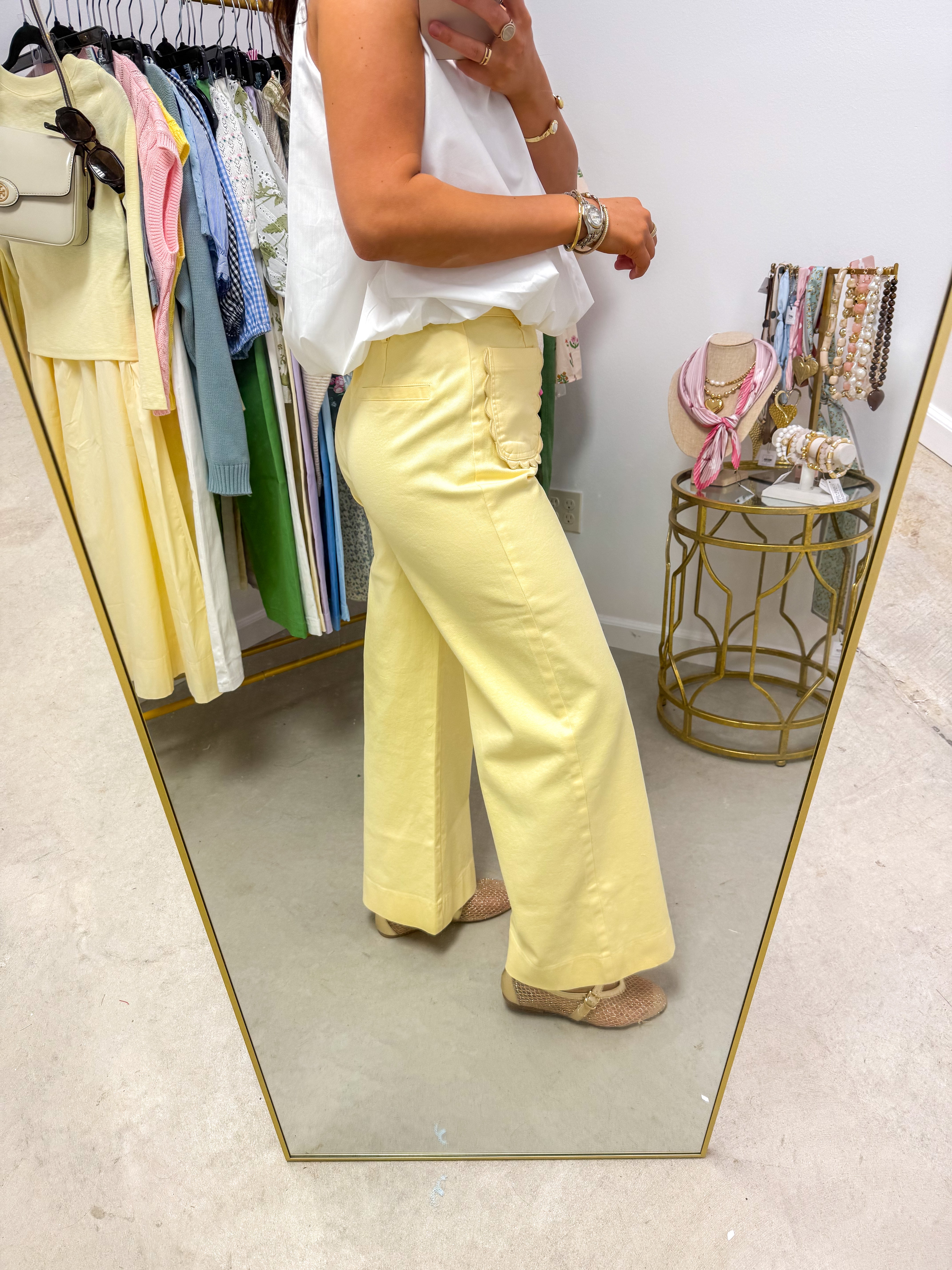 Savannah Yellow Wide-Leg Pants