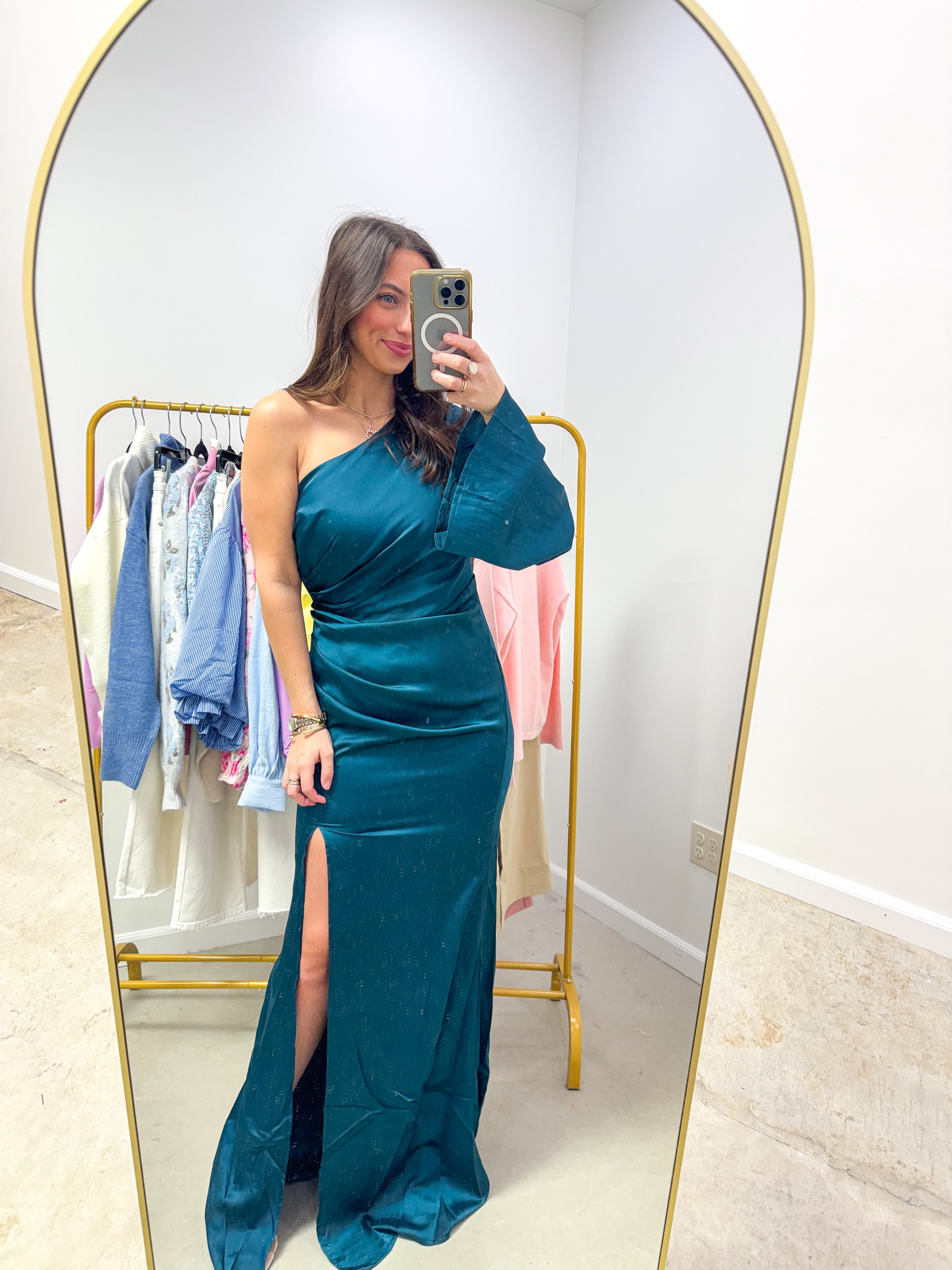The Queen's Krewe Teal Ballgown