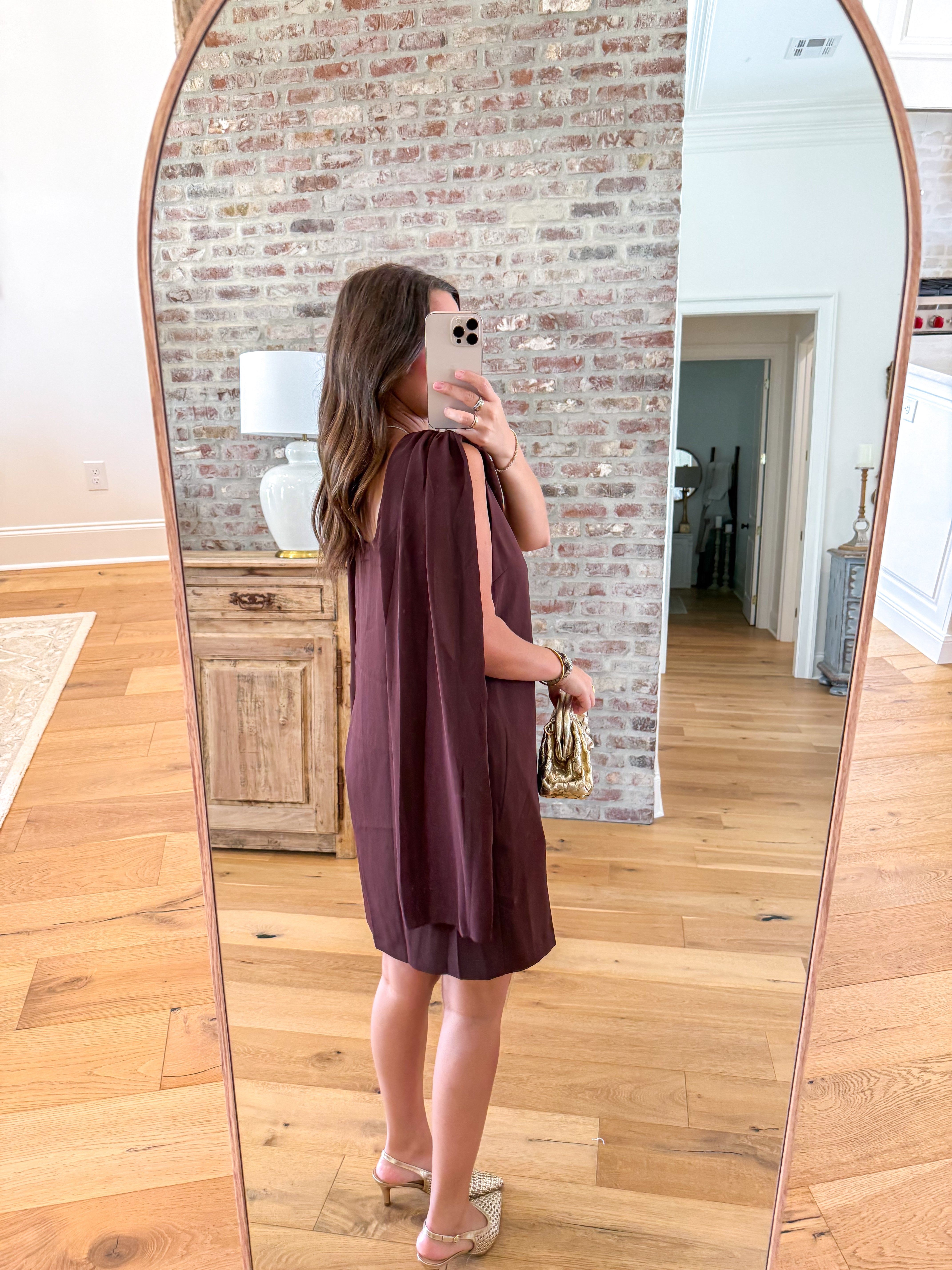 Cocoa Drape Mini Dress
