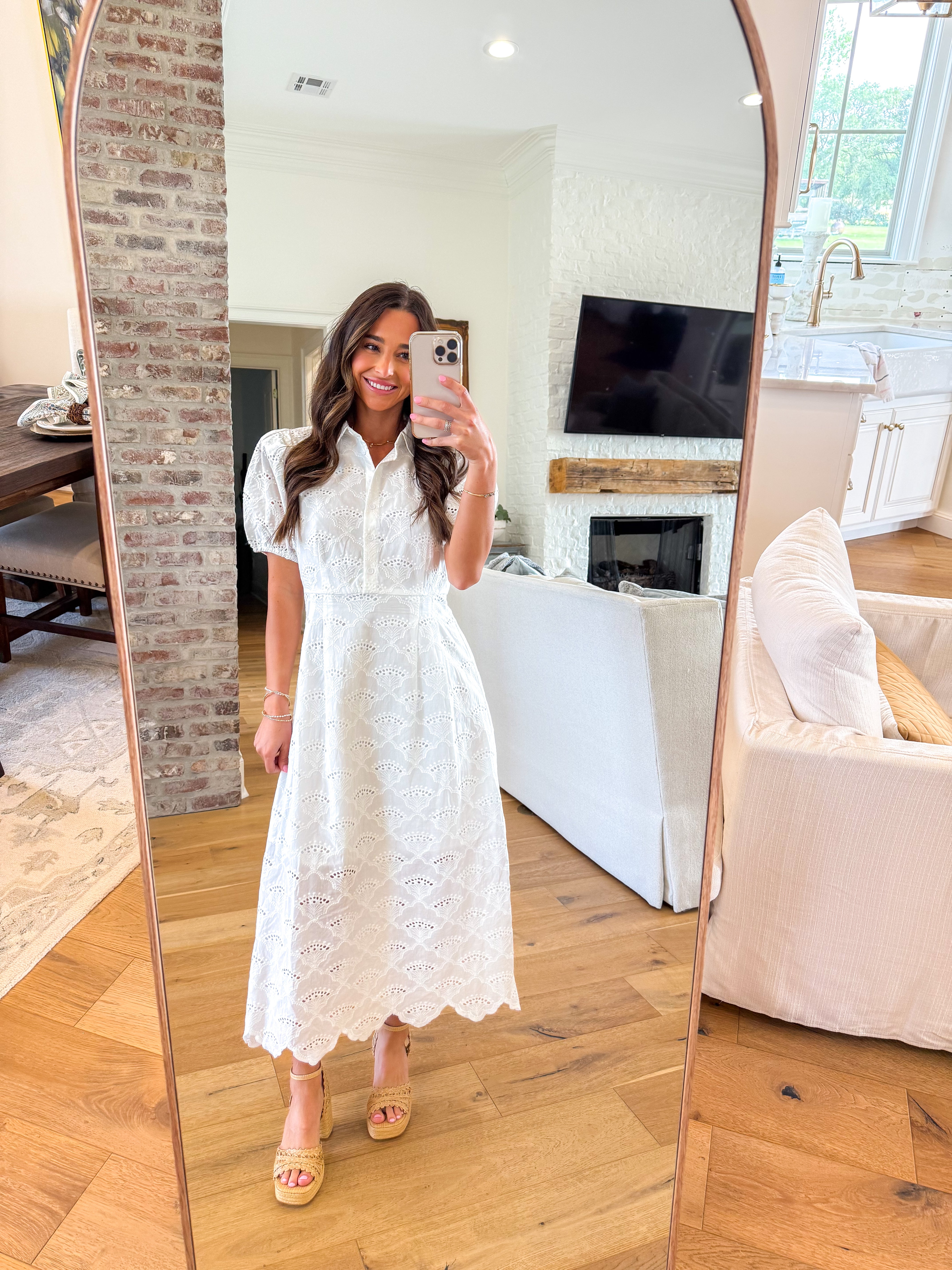 Magnolia White Eyelet Midi