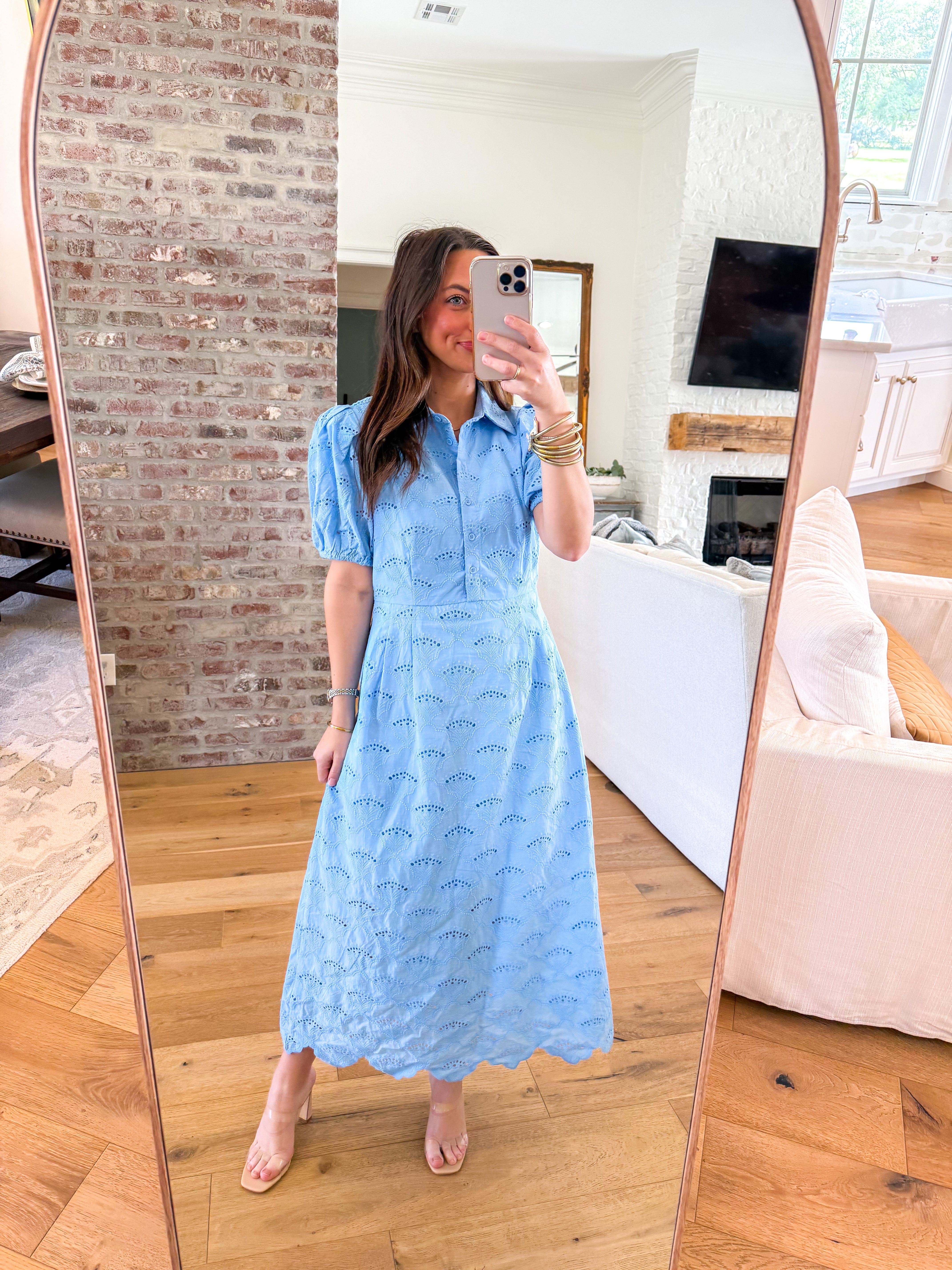 Magnolia Blue Eyelet Midi