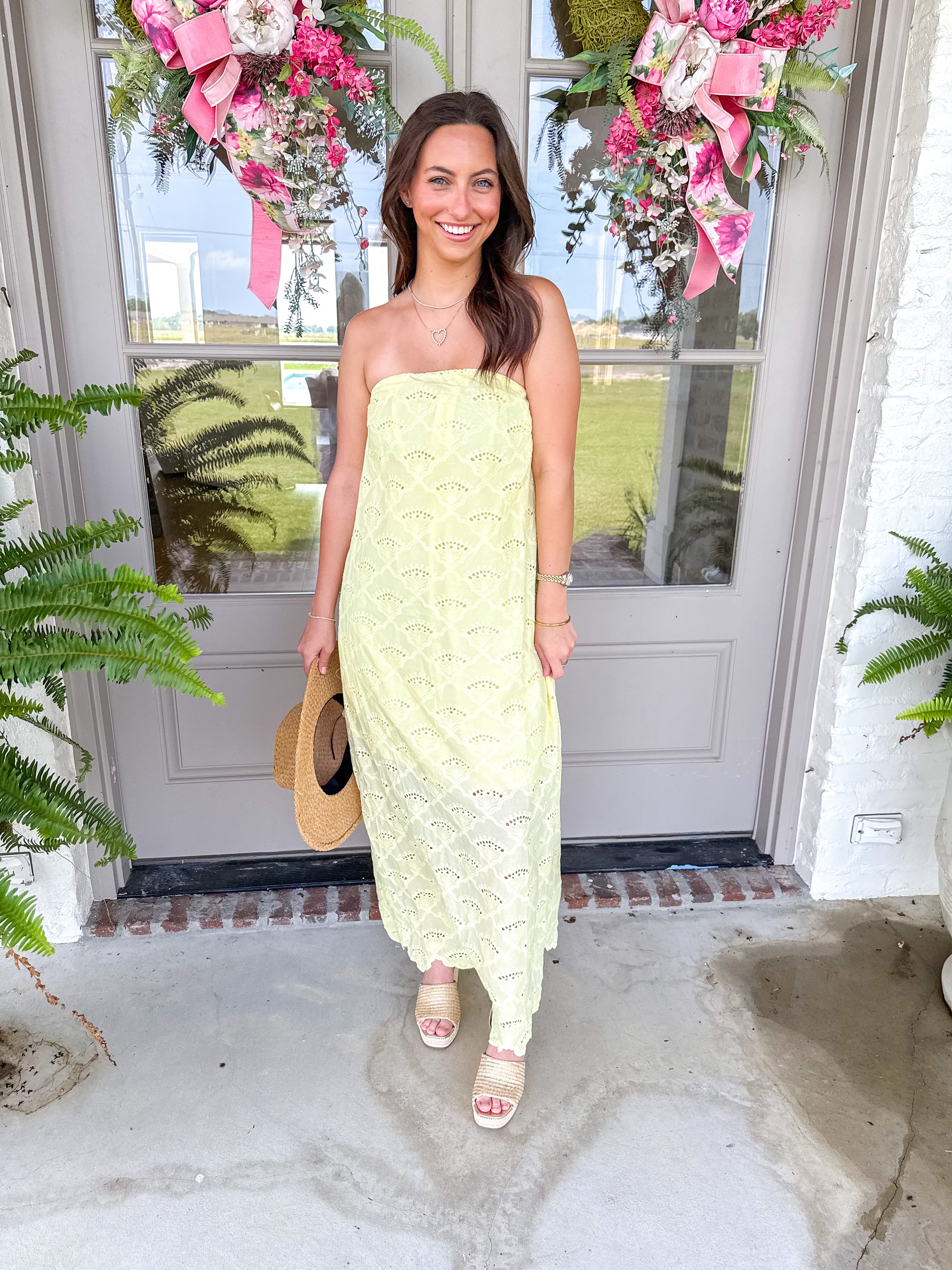 Sunny Days Eyelet Midi Yellow