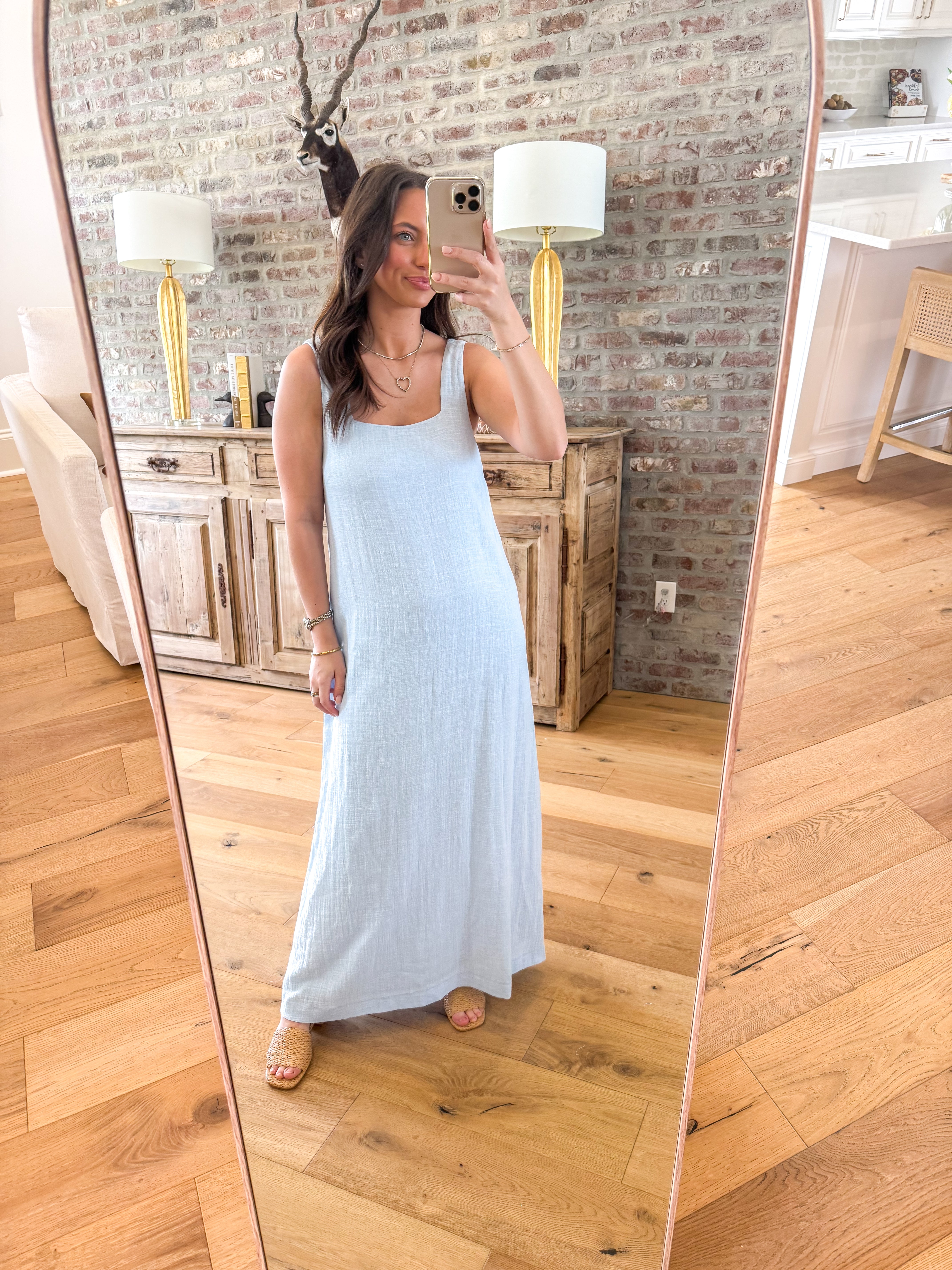 Avery Blue Relaxed Maxi Tank Dress
