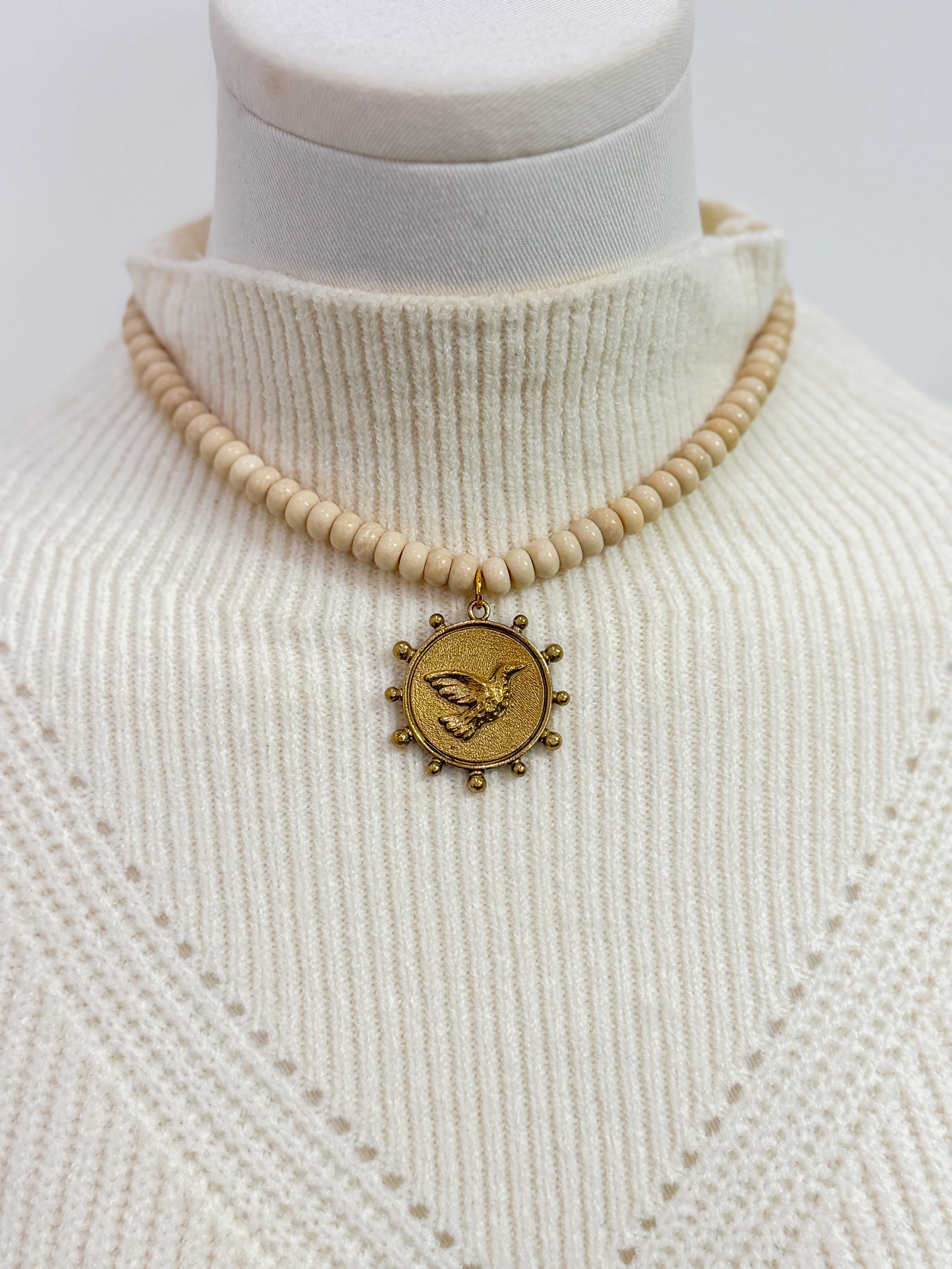 Cream Duck Beaded Necklace