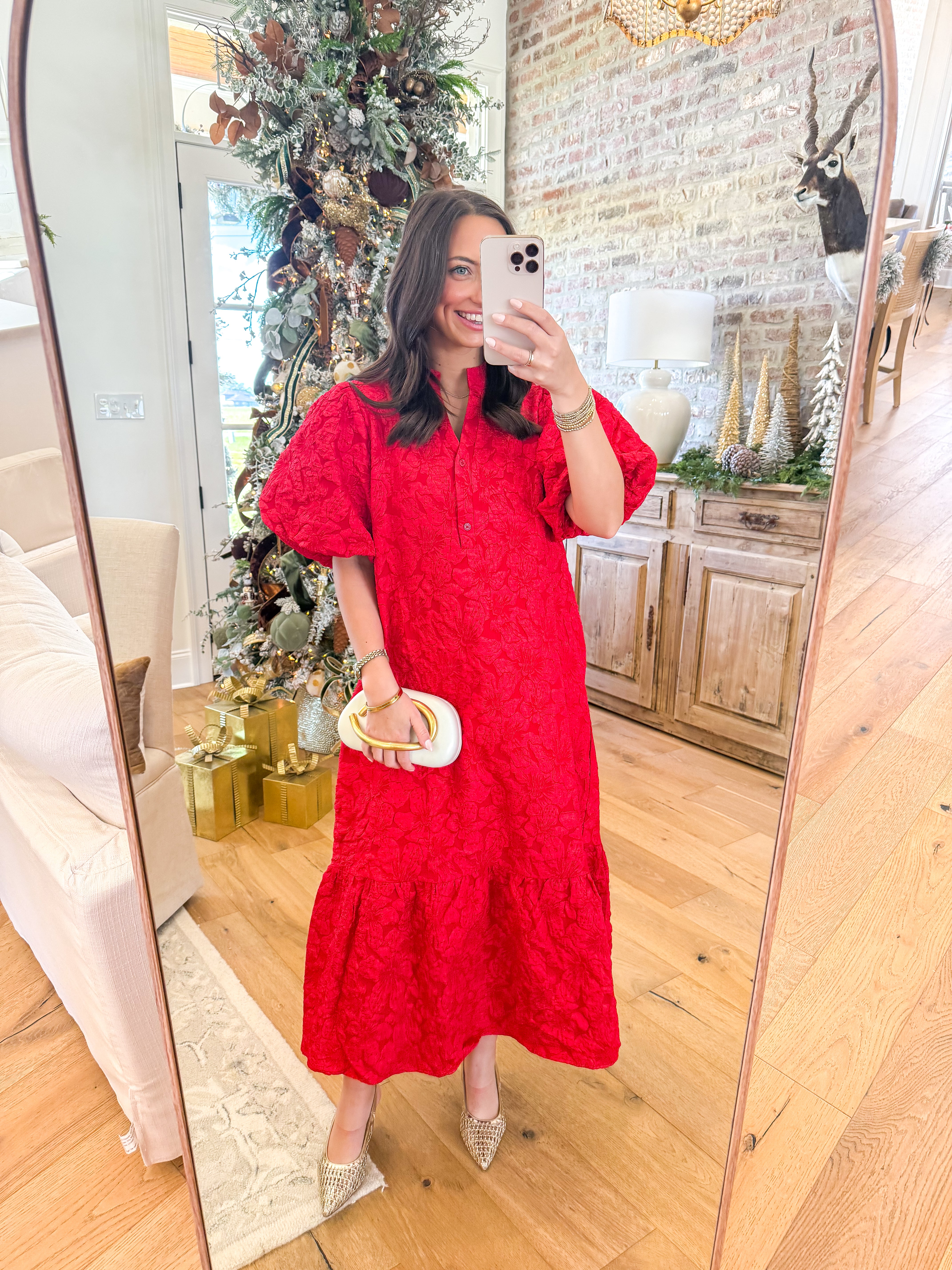 Ruby Bloom Jacquard Midi Dress