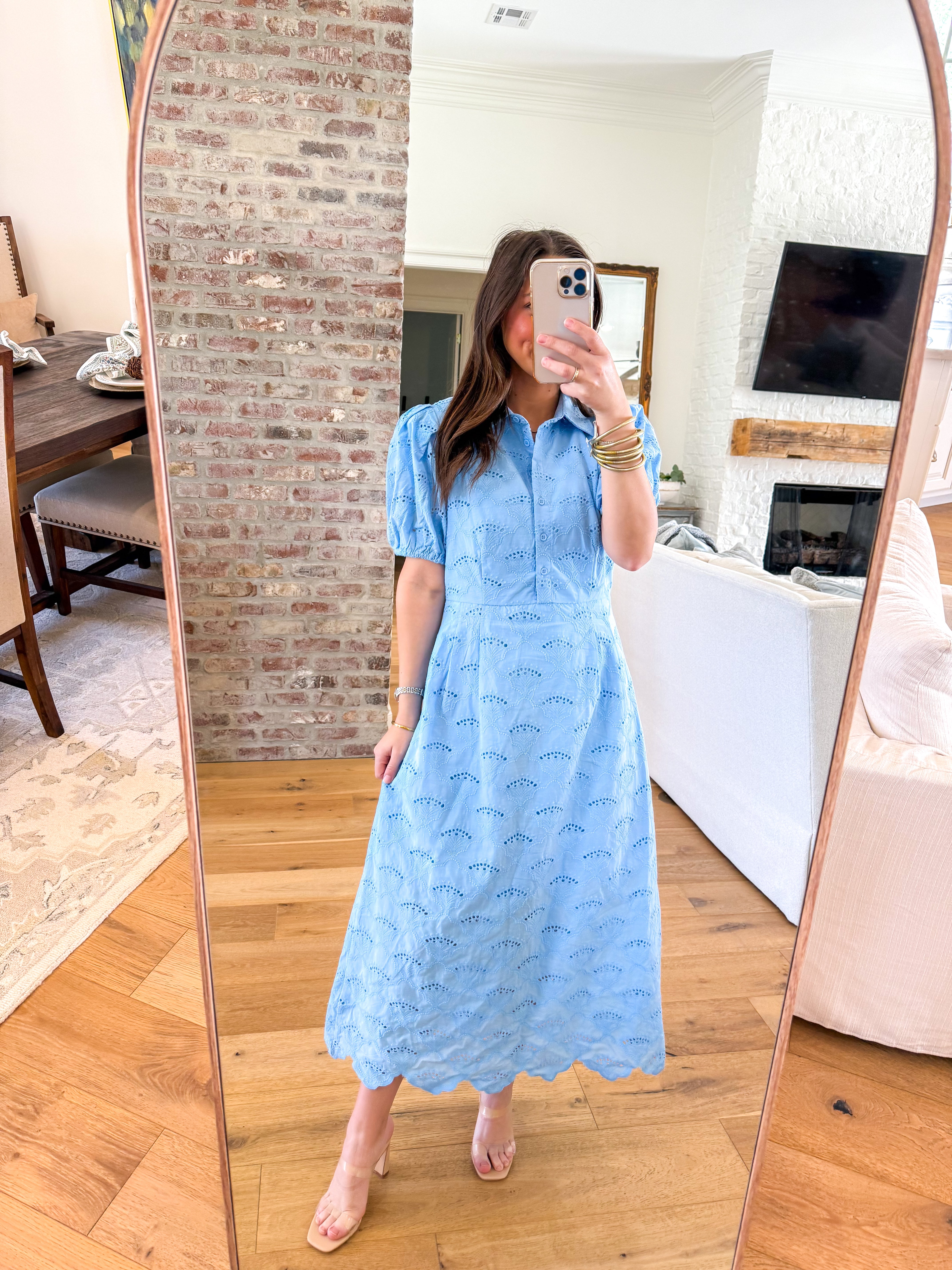 Magnolia Blue Eyelet Midi