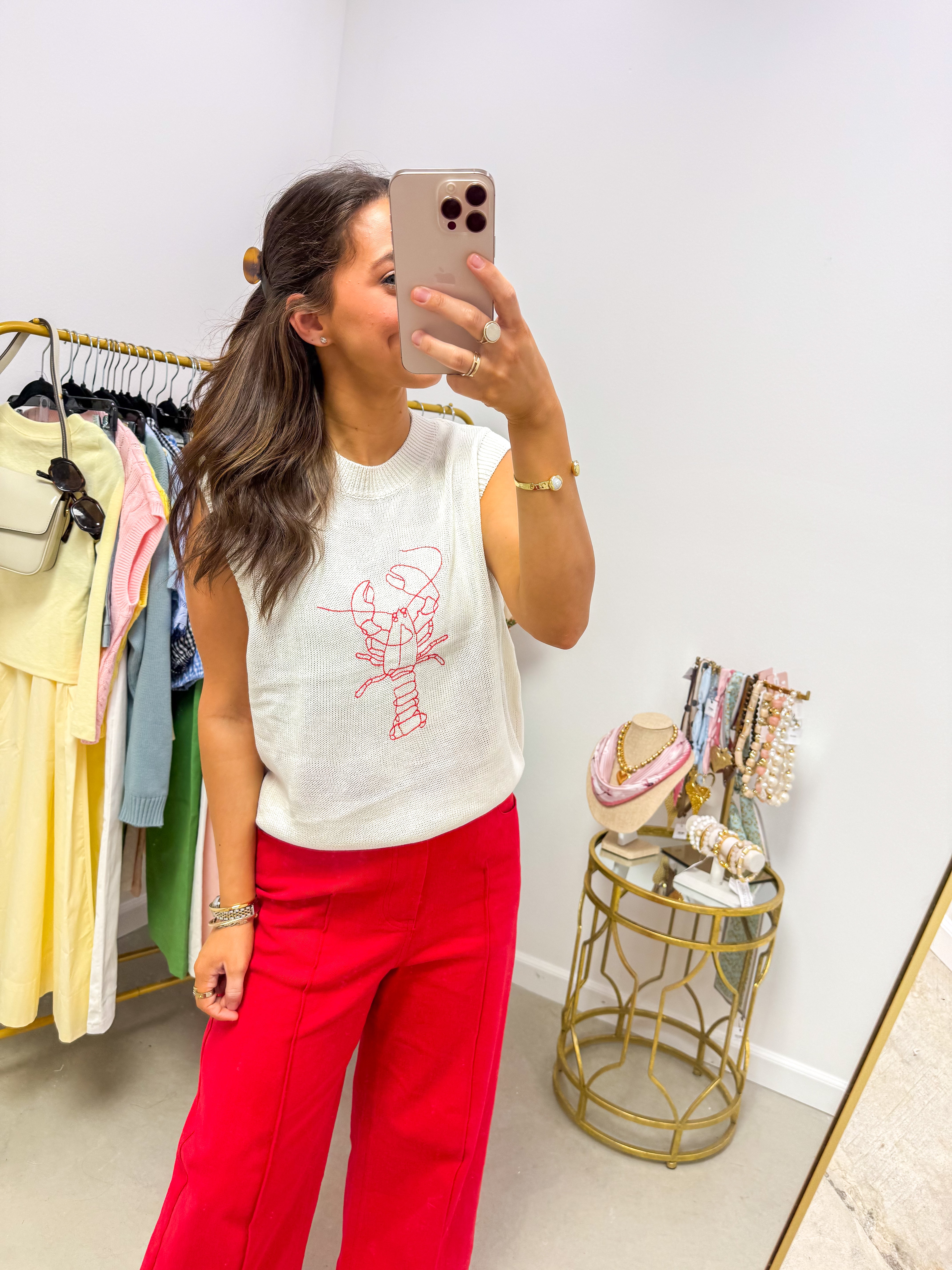 Coastal Charm Crawfish Sweater Vest