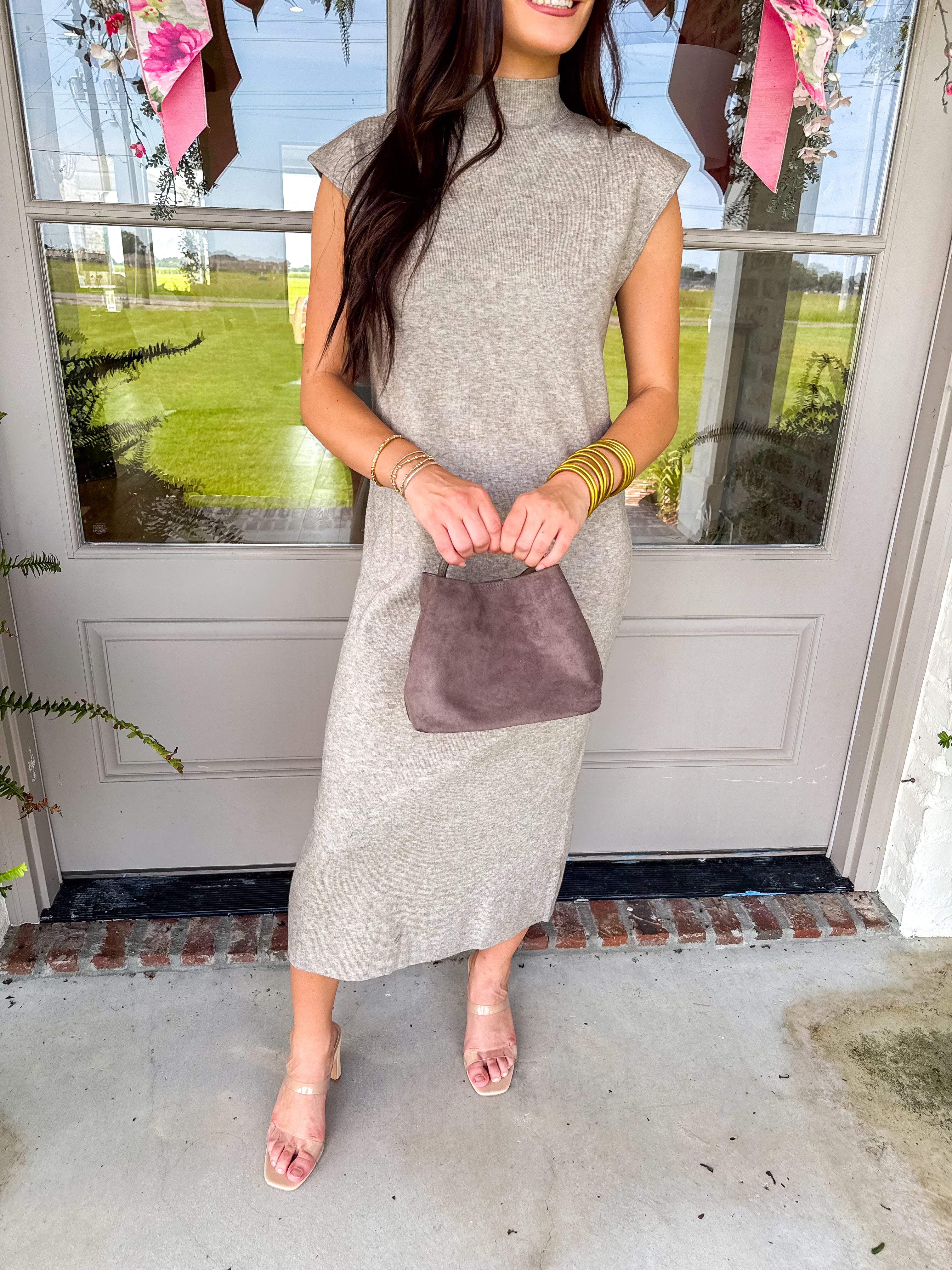 The Sydney Sweater Midi Dress Oatmeal