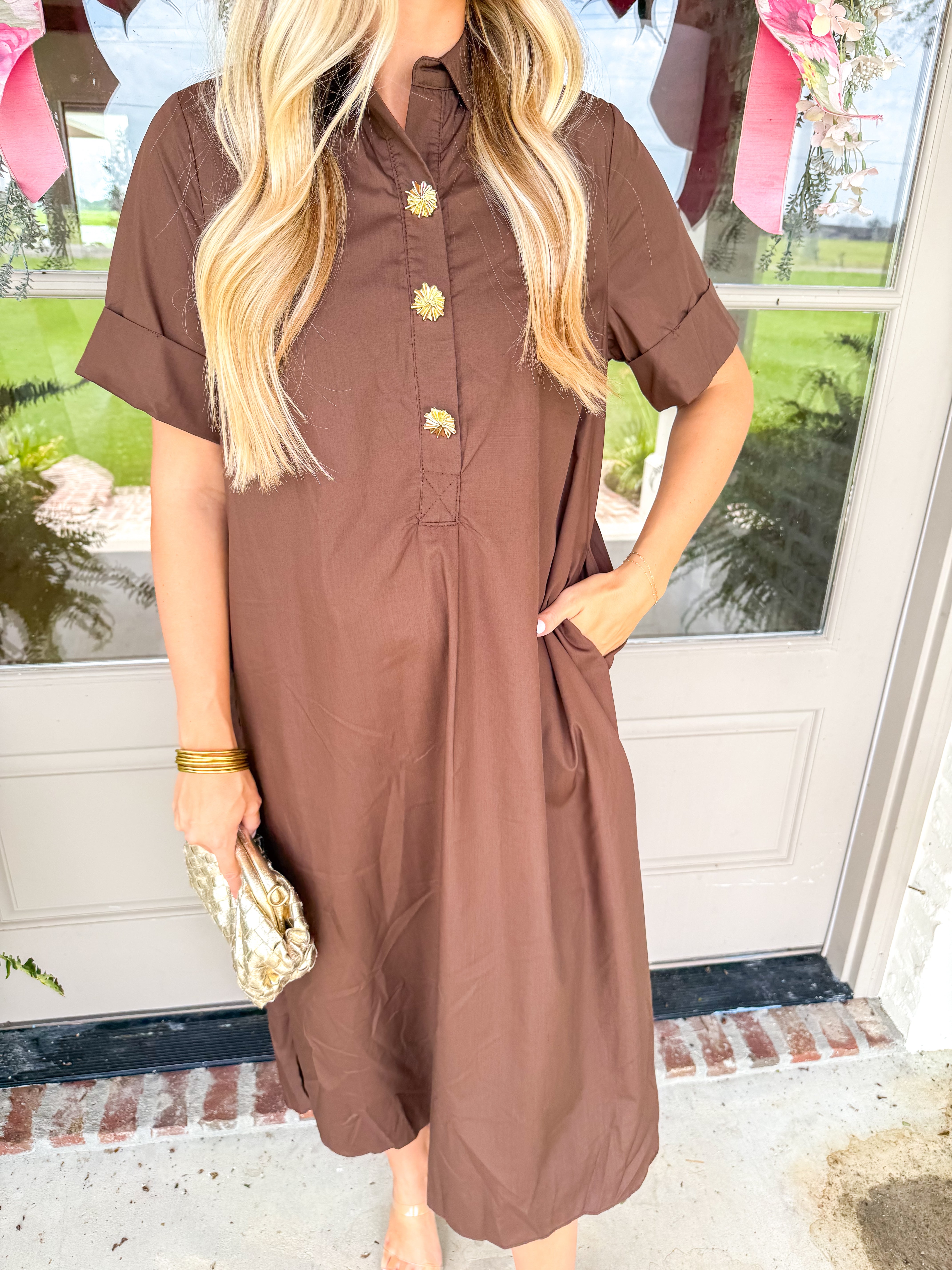 The Marigold Midi Dress Brown