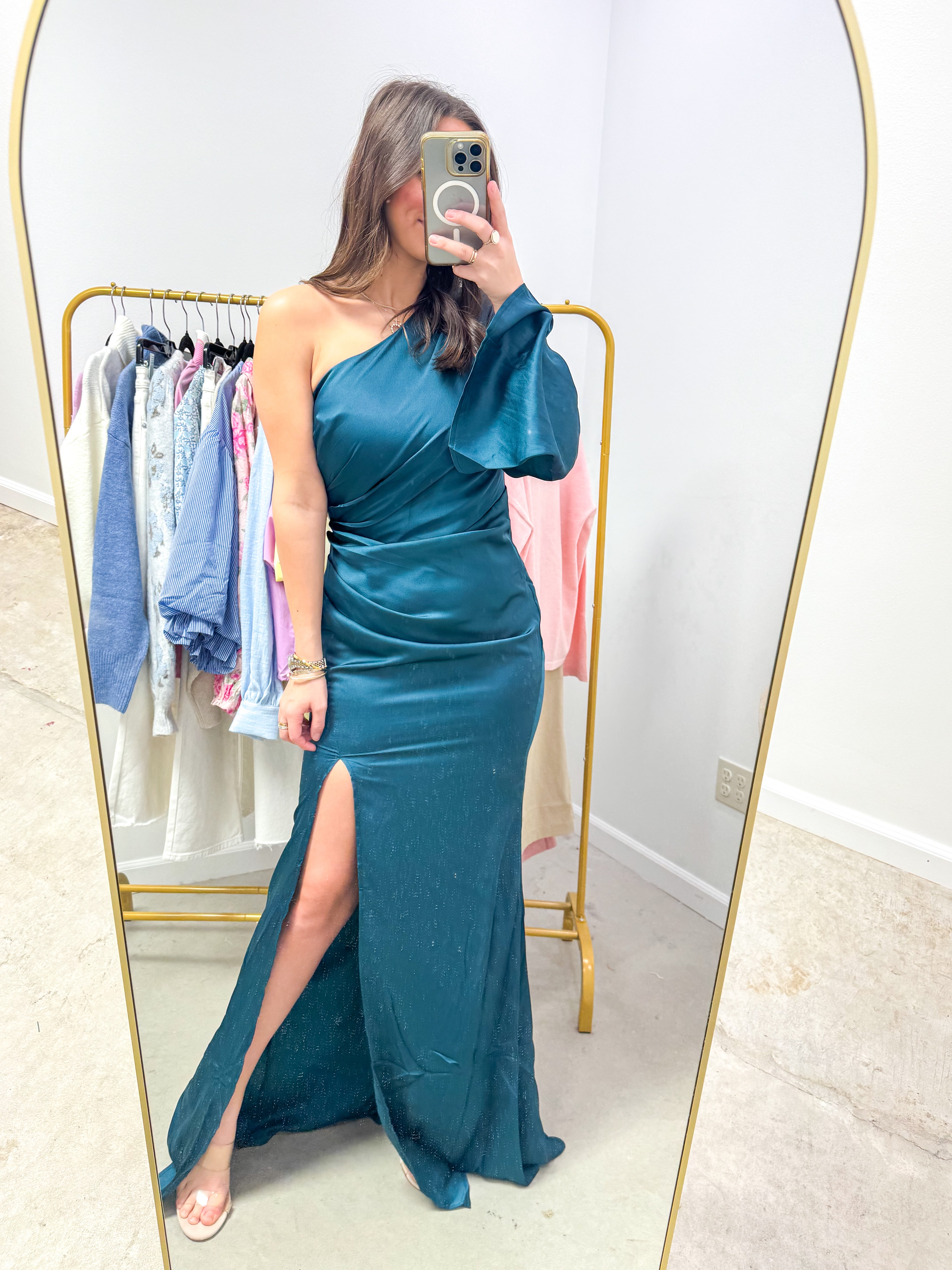 The Queen's Krewe Teal Ballgown