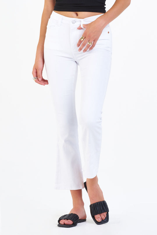 Jeanne Optic White HR Crop Flare