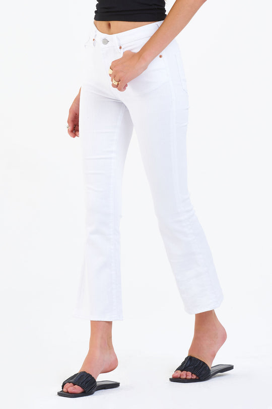 Jeanne Optic White HR Crop Flare