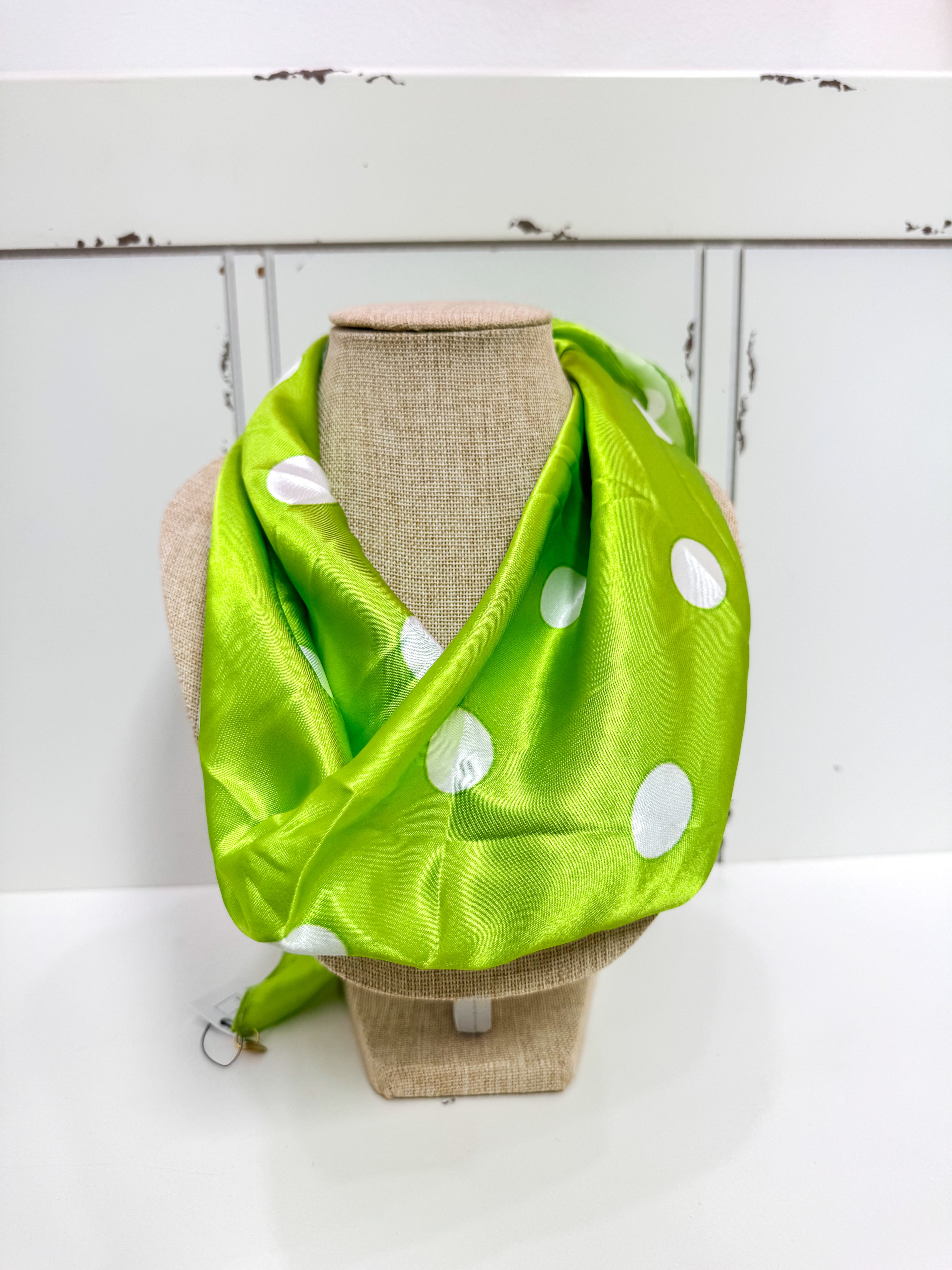 Lime Polka Dot Scarf