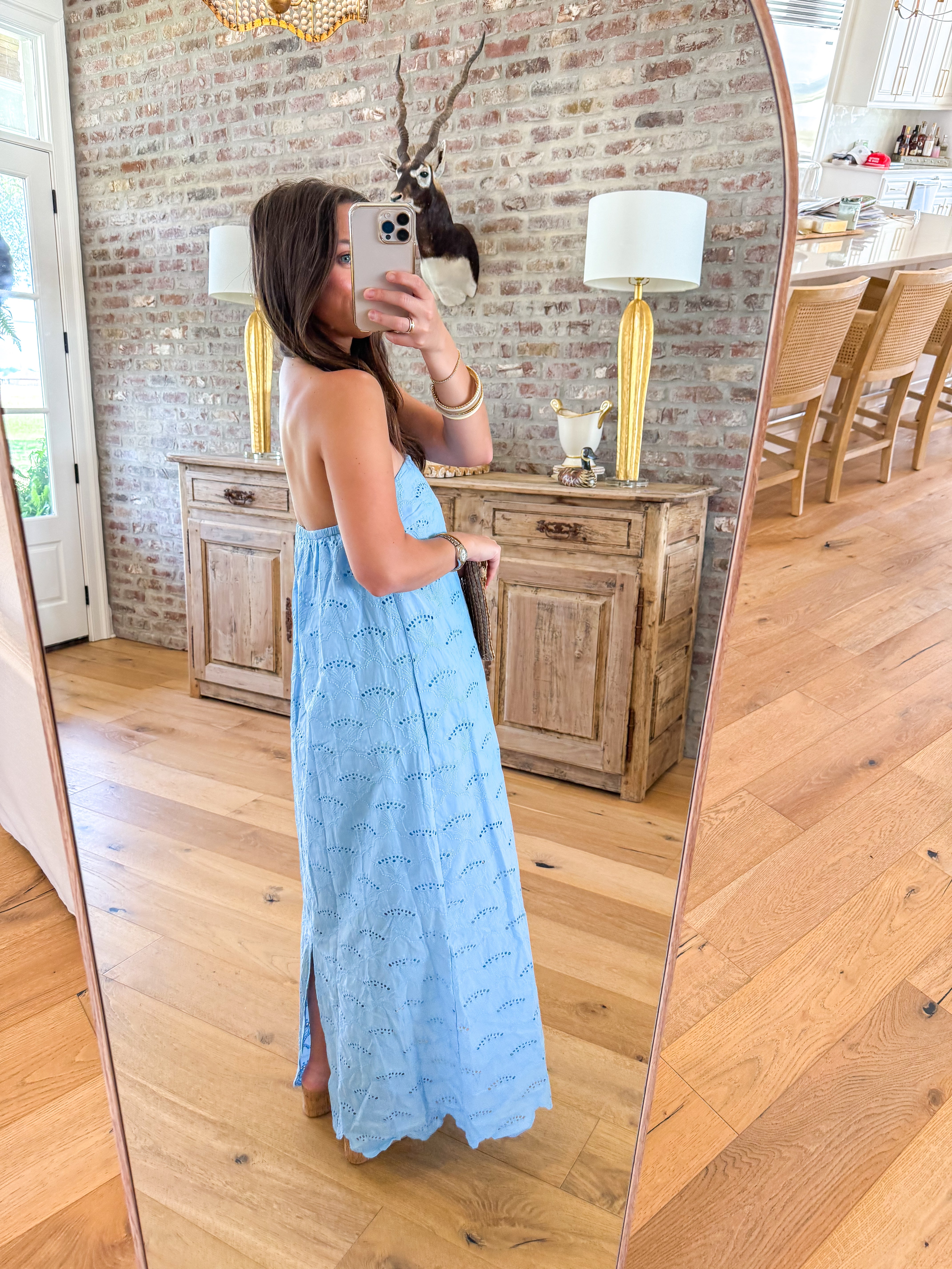 Sunny Days Eyelet Midi Blue