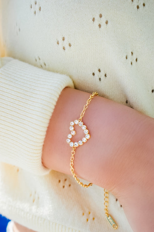 Posie Pave' Heart Bracelet