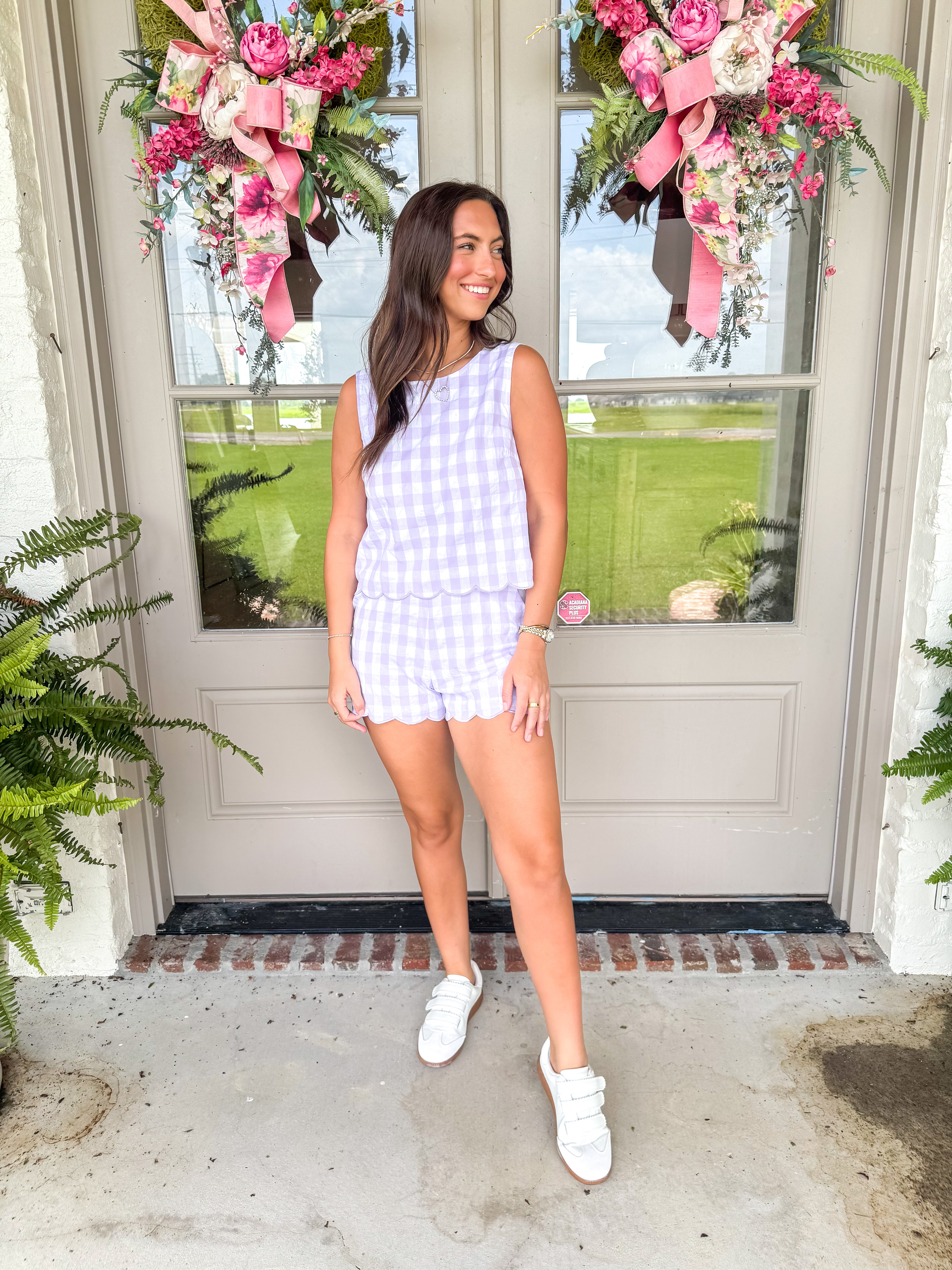 Sunny Side Up Gingham Set Lavender