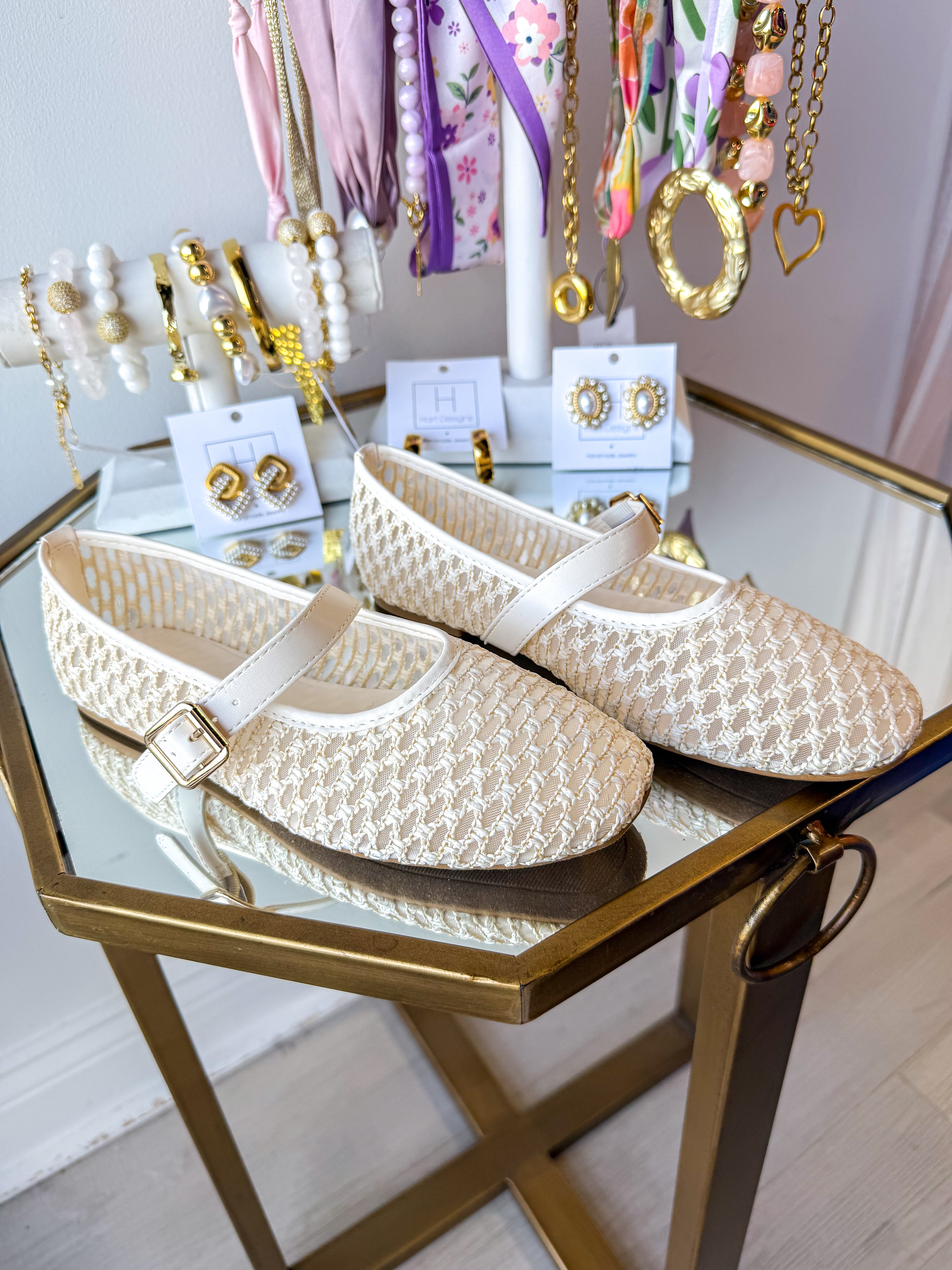 Audrey Woven Natural Flats