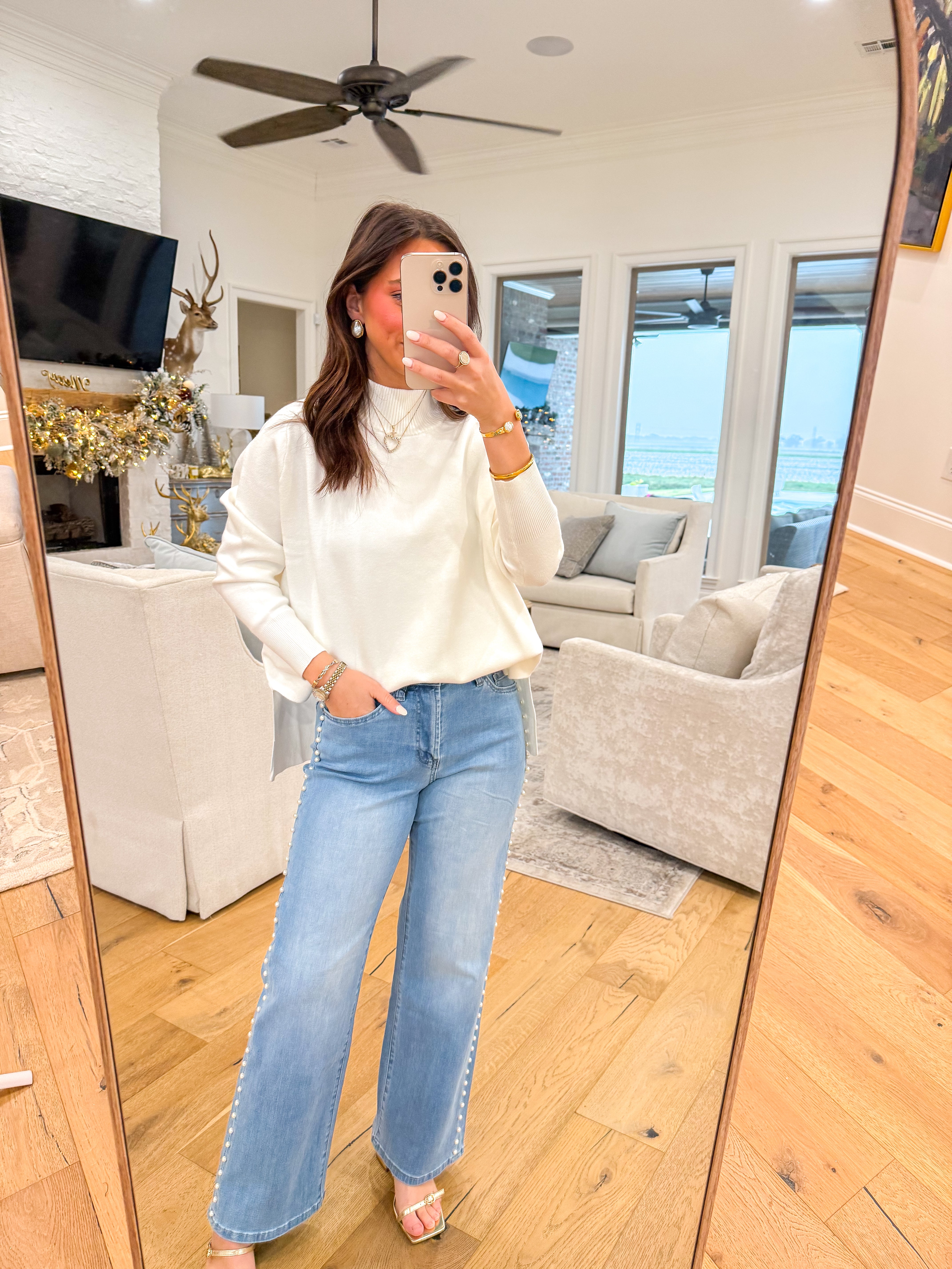 Ivy Indigo HR Wide Leg Pearl Jeans