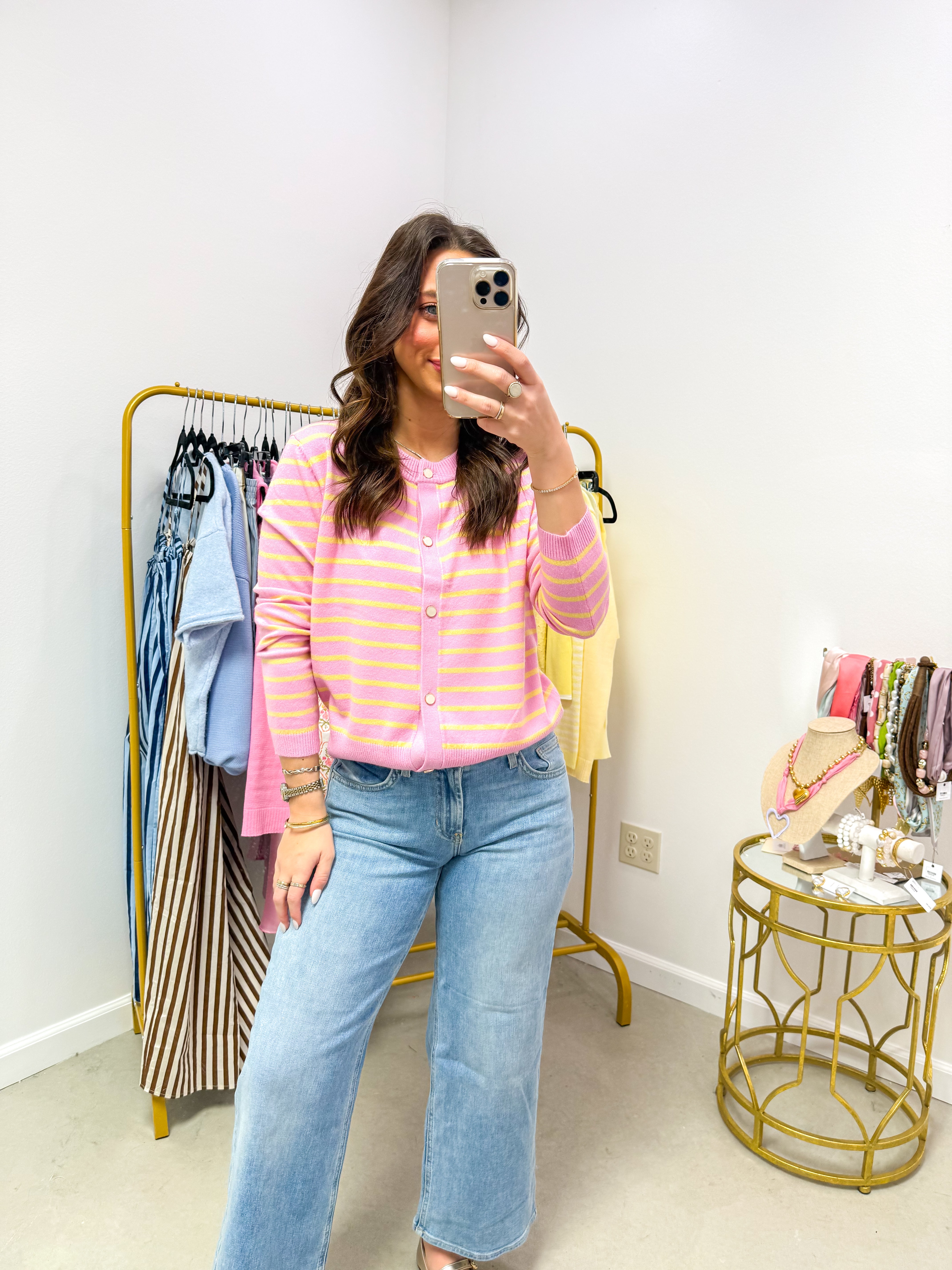Sweet Stripes Pink/Yellow Cardigan
