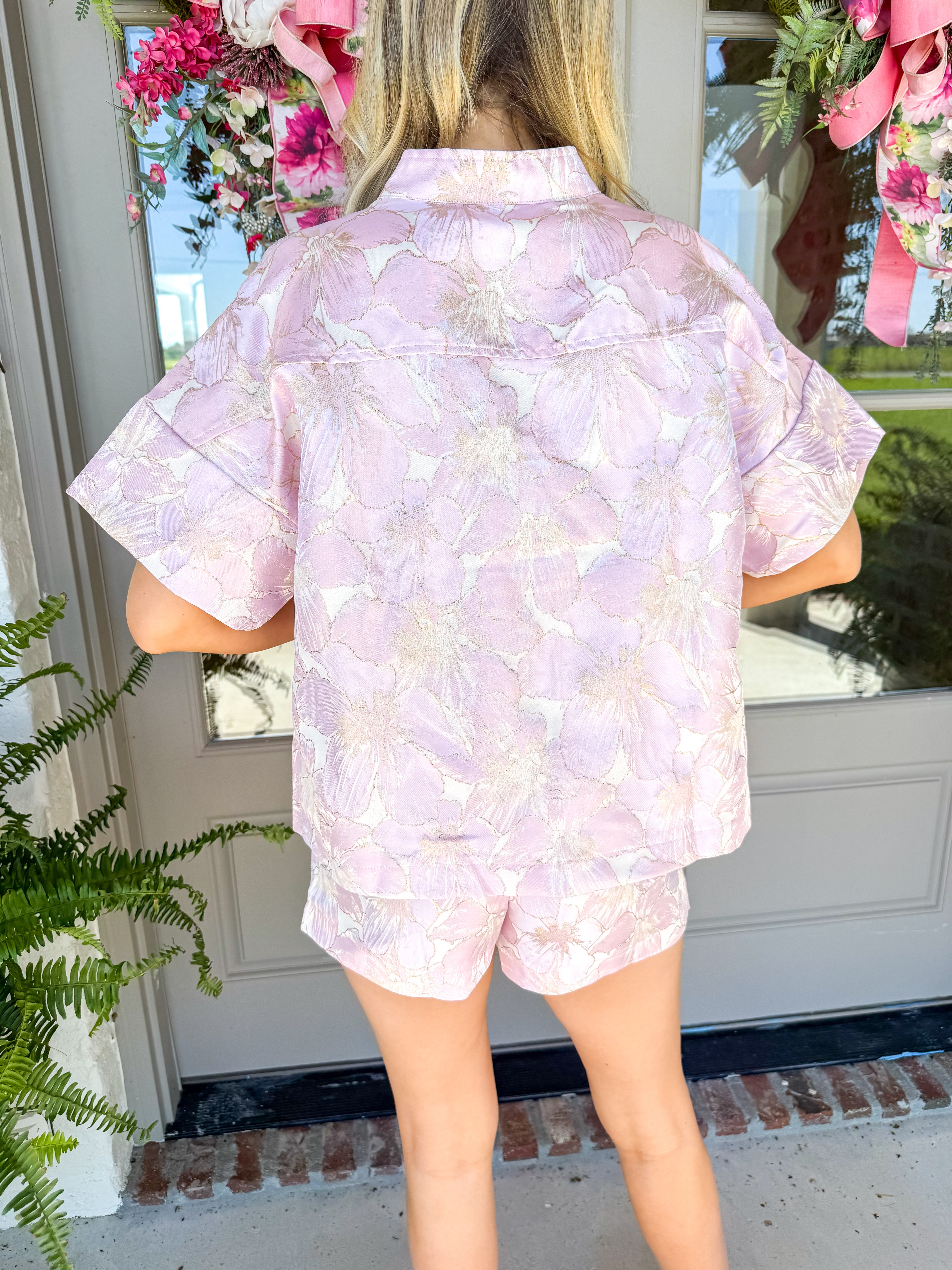 Pink Petal & Gold Jacquard Set