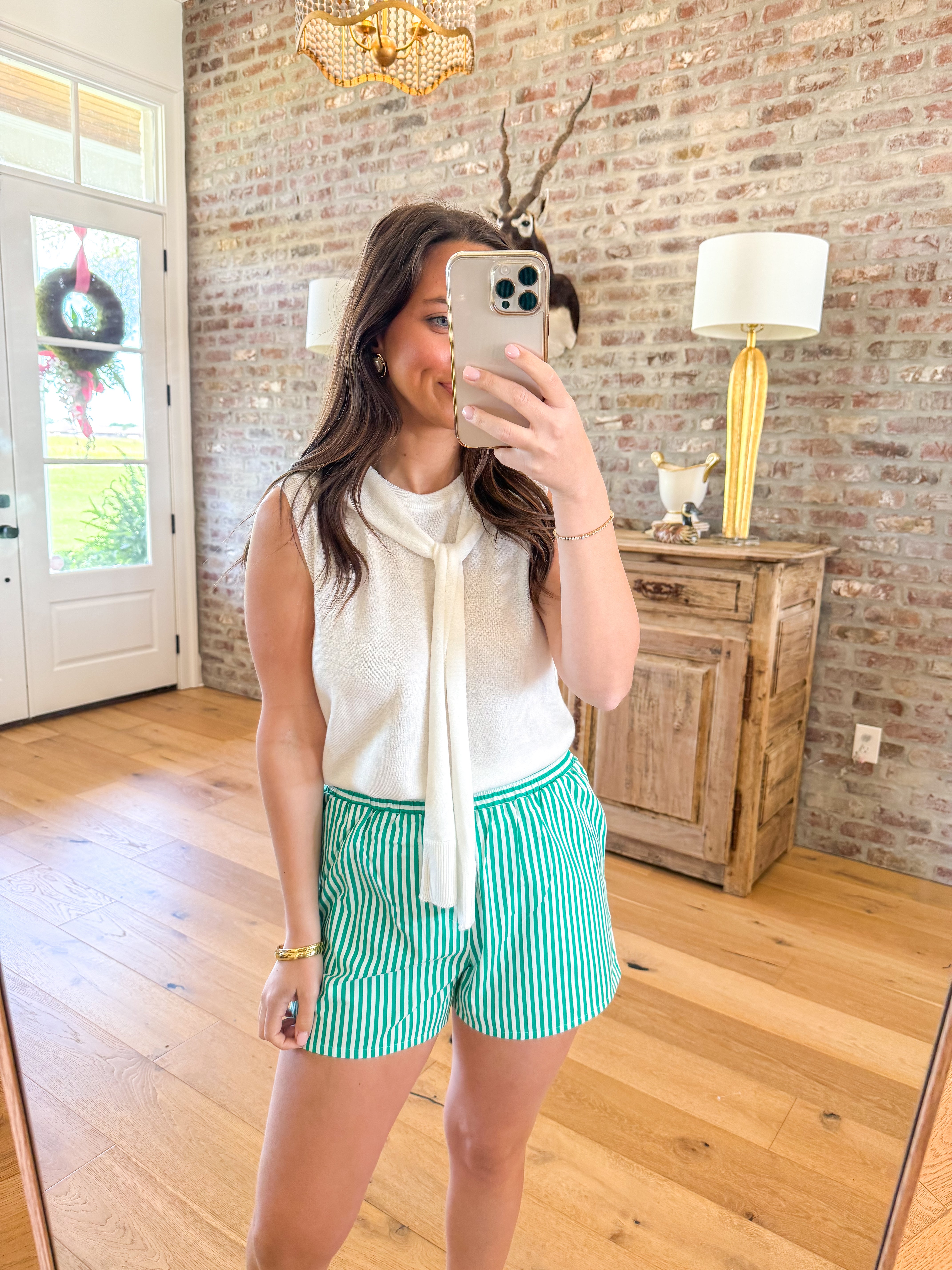 Candy Stripe Boxer Shorts Green