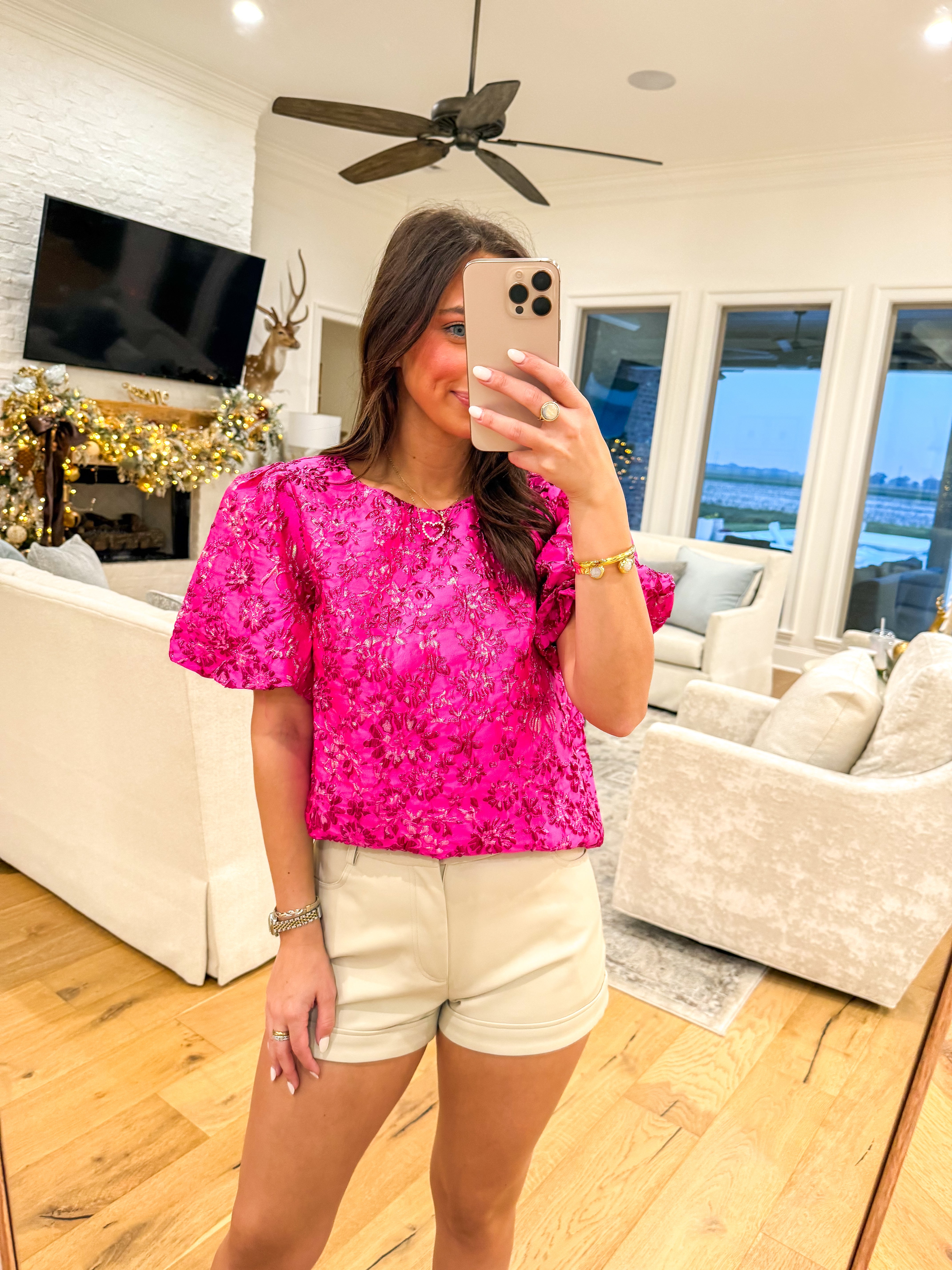 Harrington Jacquard Floral Joi Bubble Top