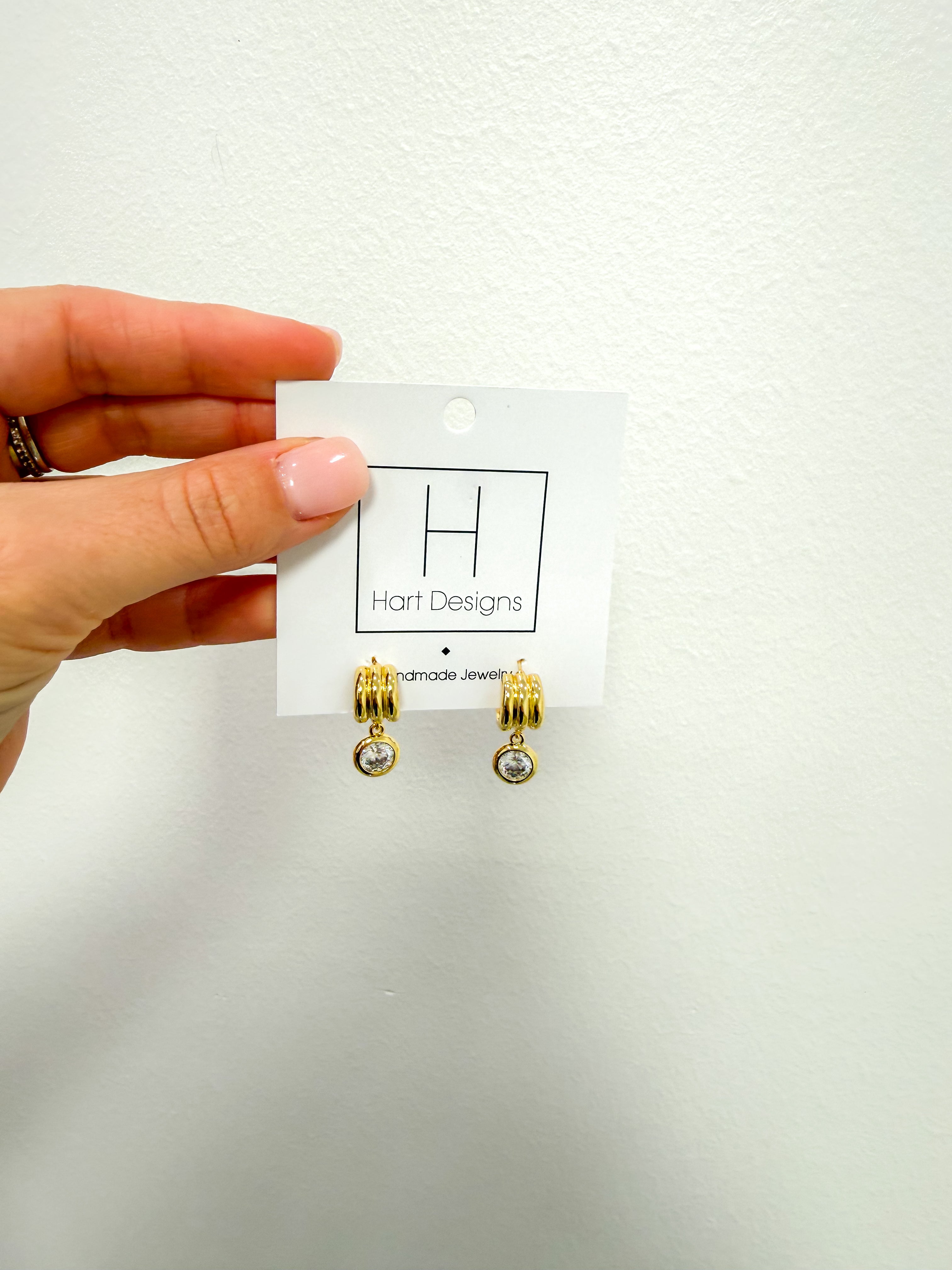 Triple Huggie Diamond Hoops