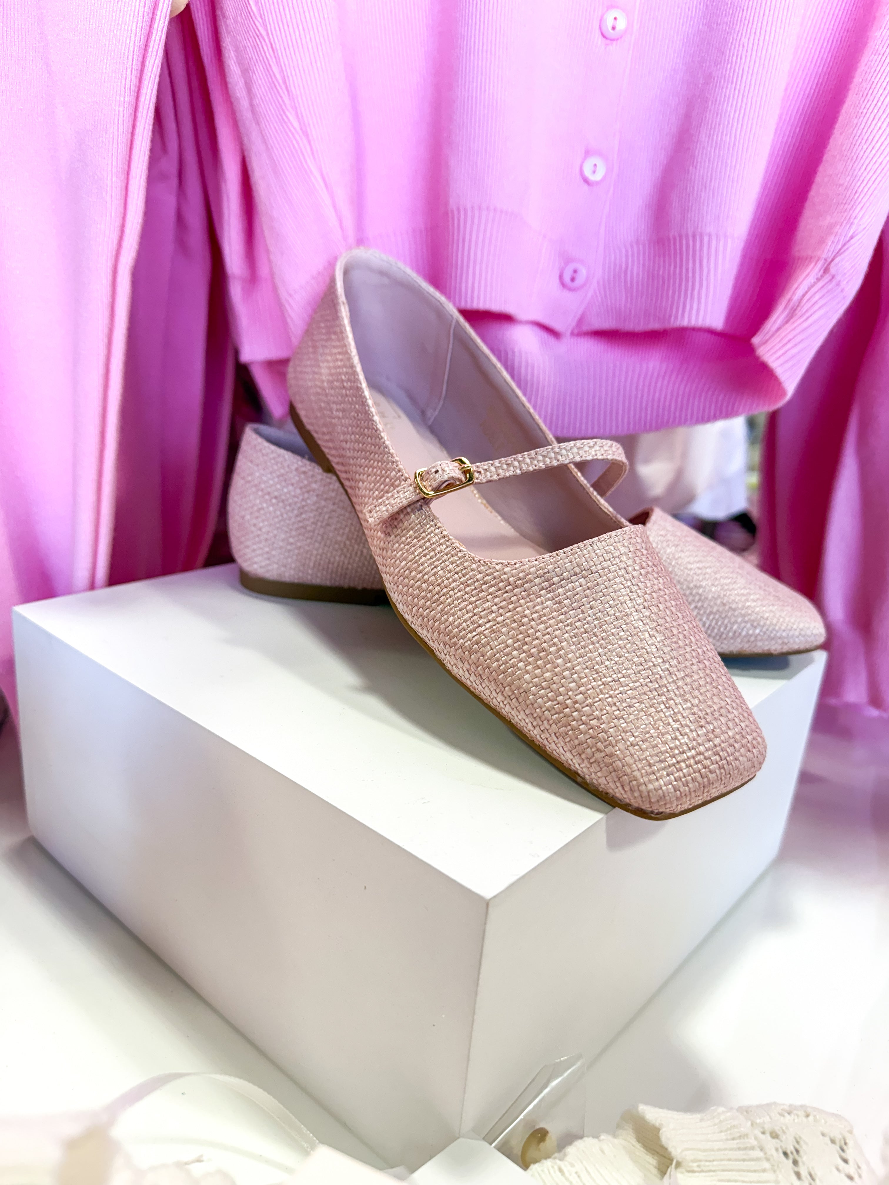 Adele Pink Woven Flats