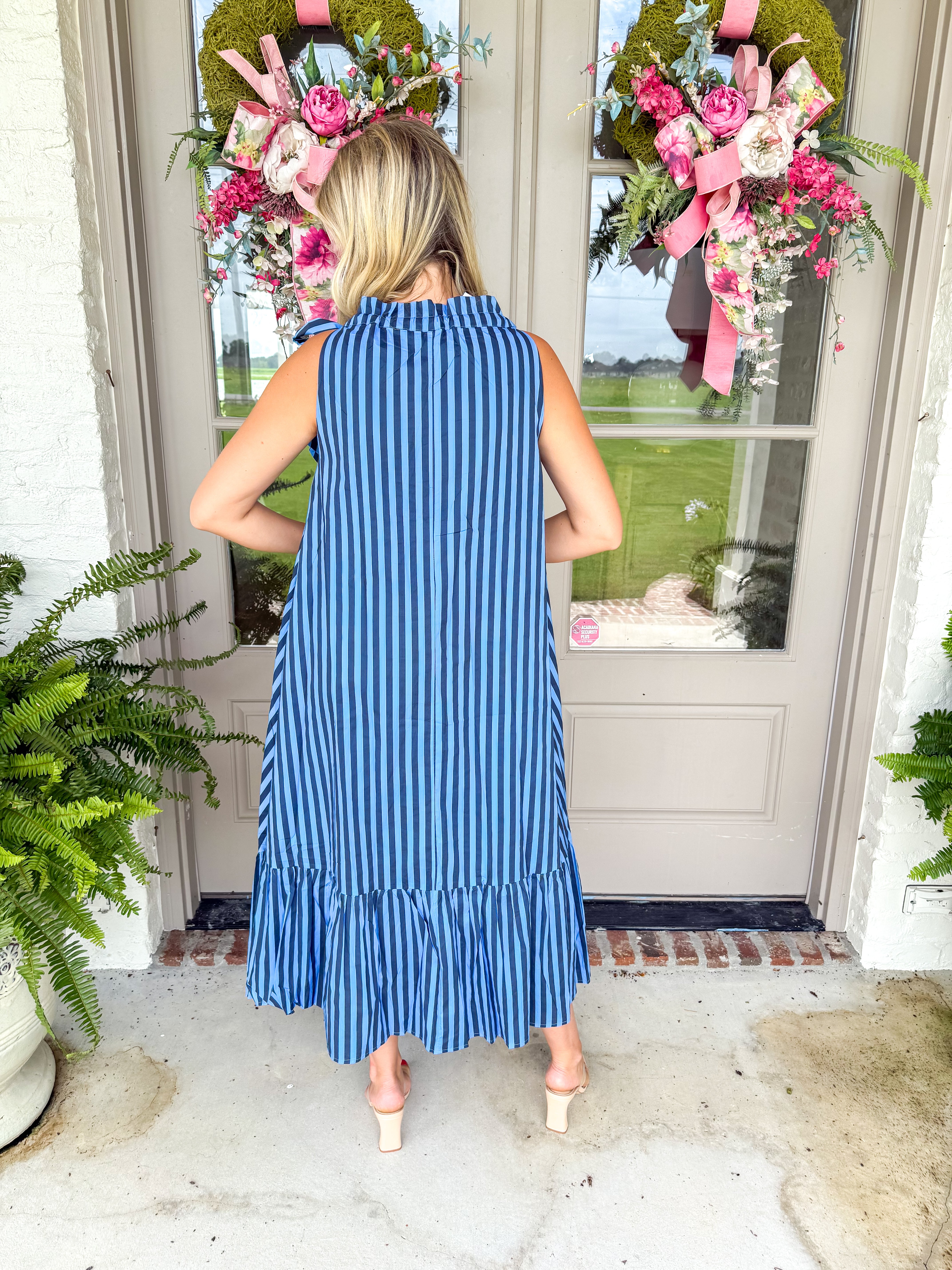 Blue Bayou Striped Maxi Dress