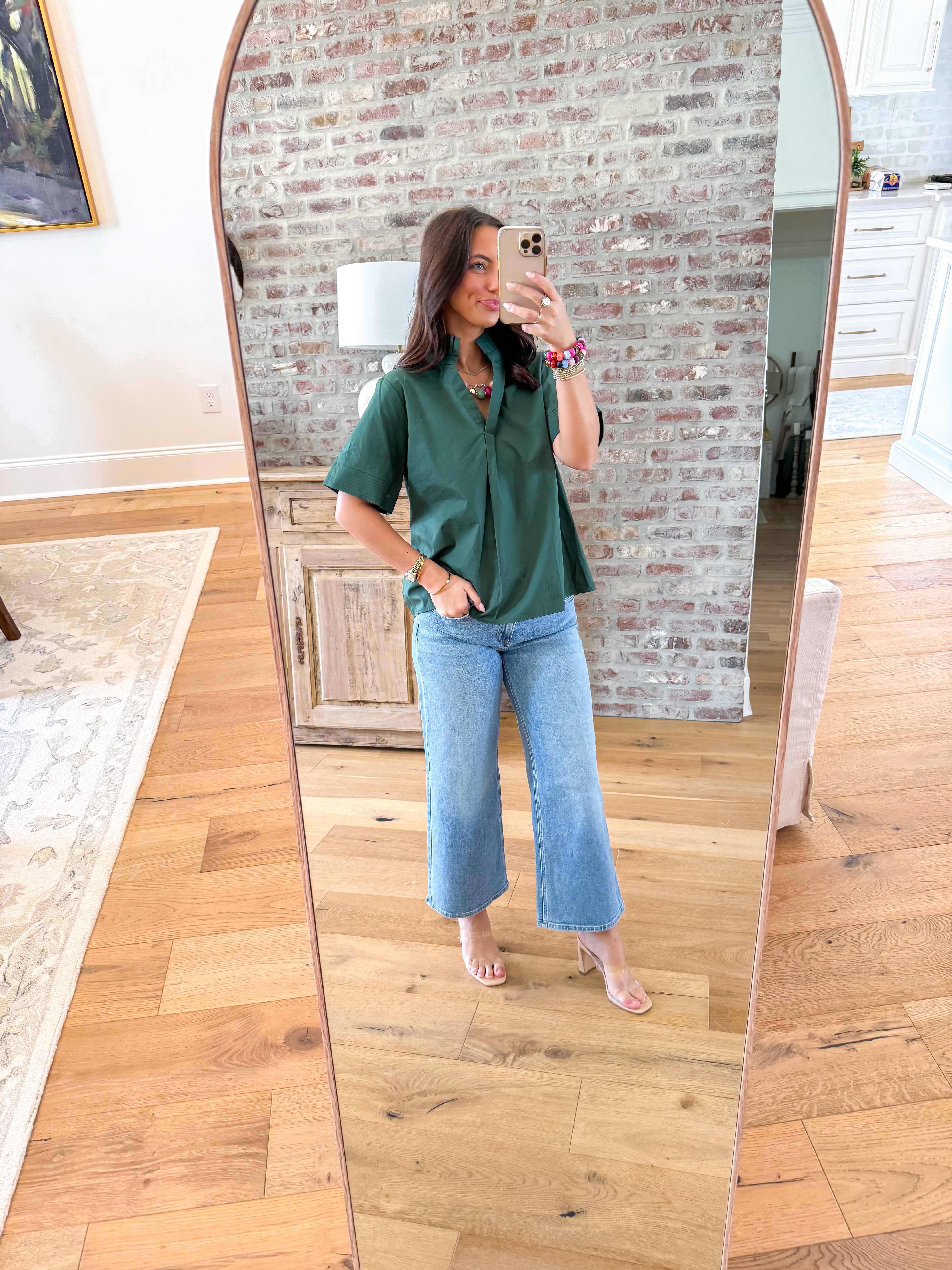 Olive You Pleated Collar Blouse