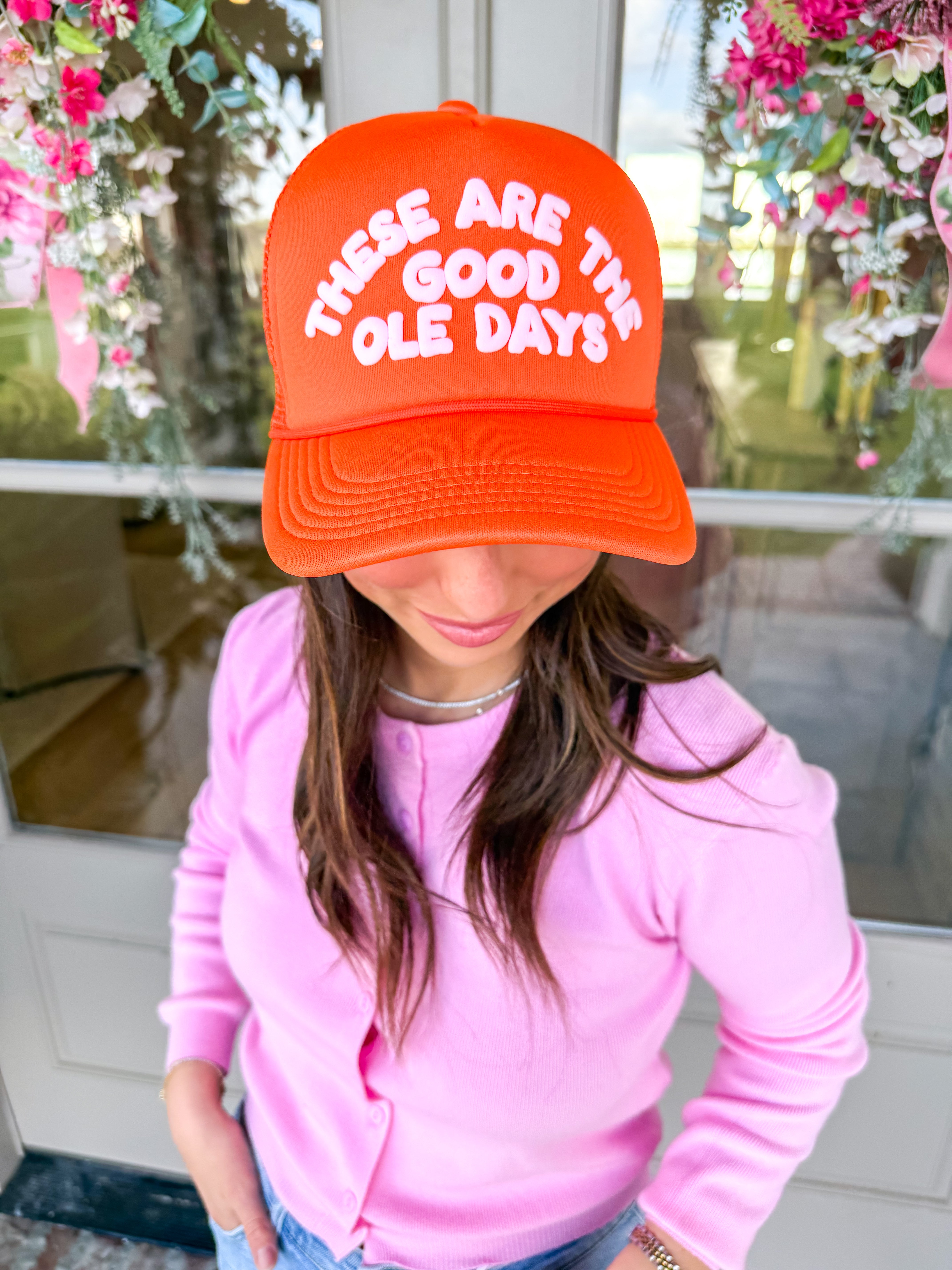 These Are The Good Ole Days Orange Trucker Hat