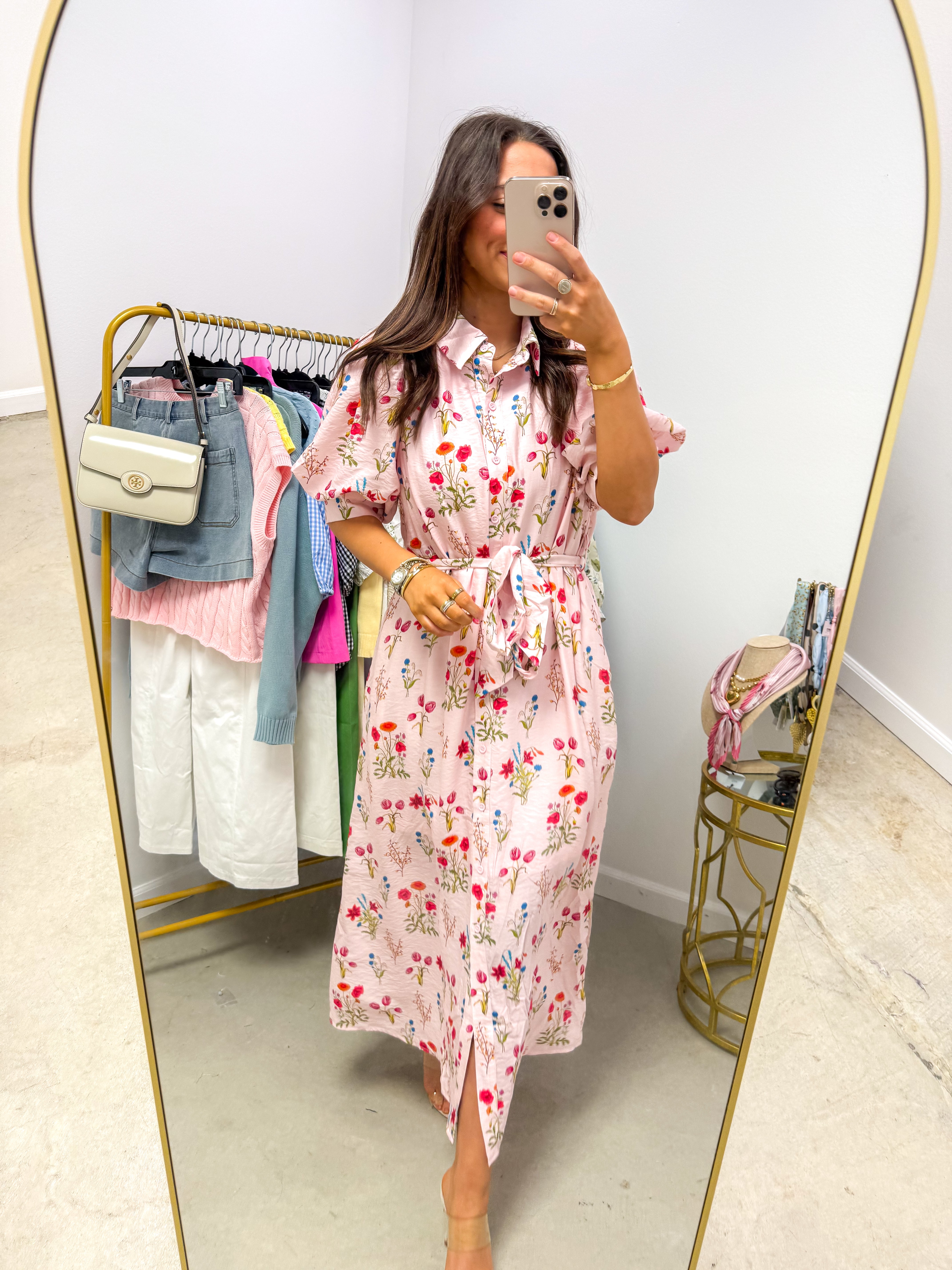 Rosewater Bloom Midi Dress