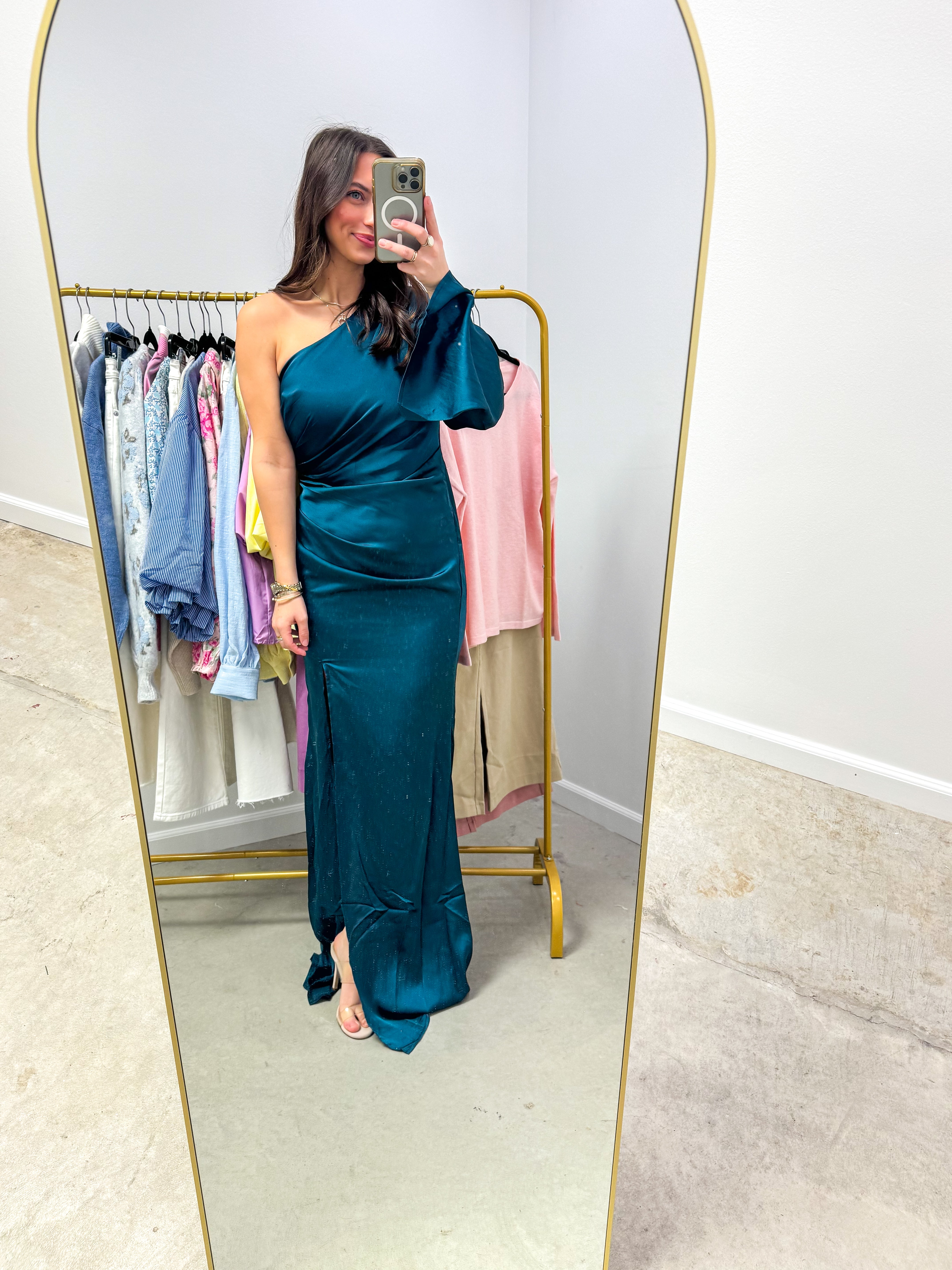 The Queen's Krewe Teal Ballgown