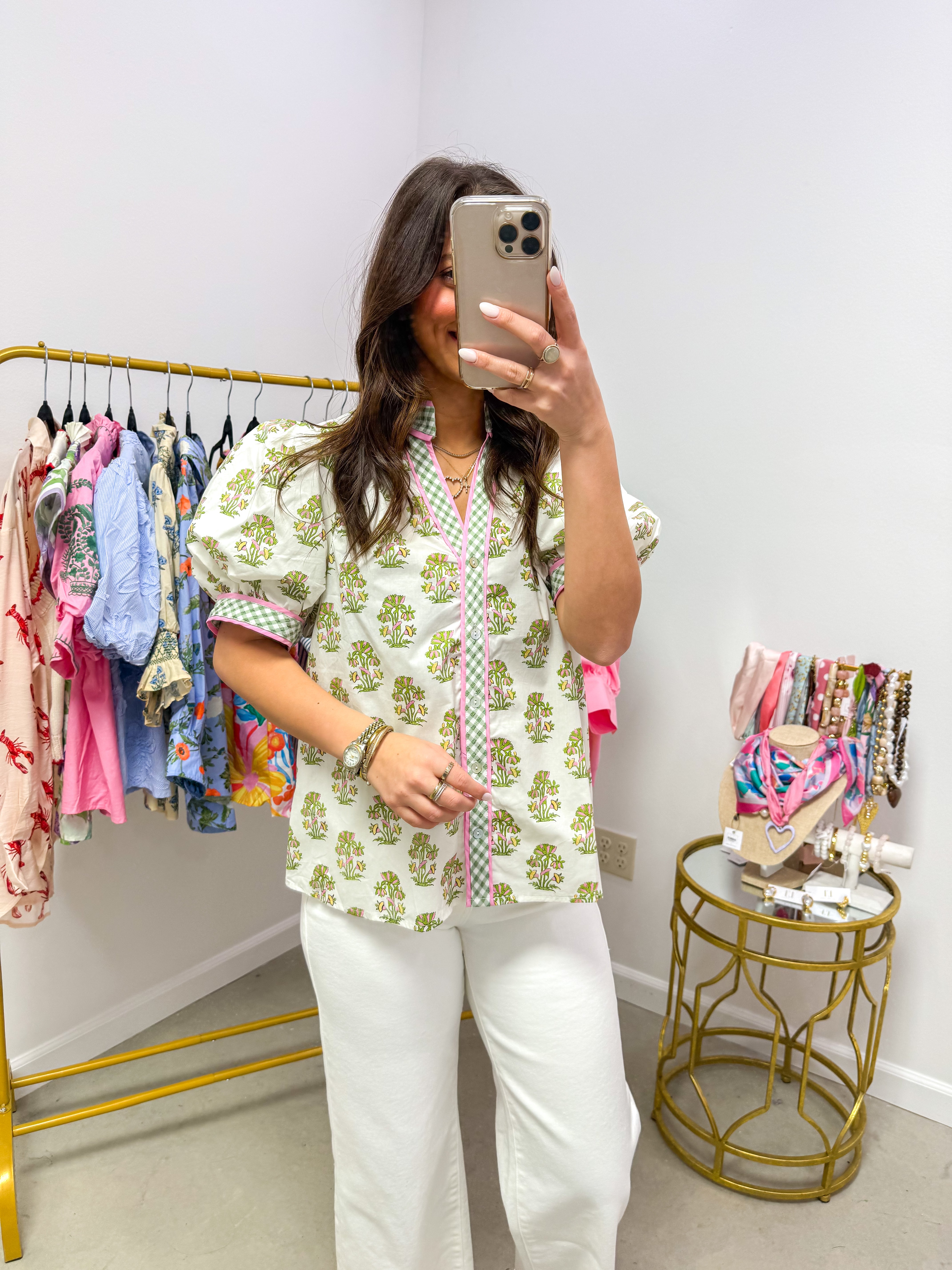 Millie Jo Floral Cream Top