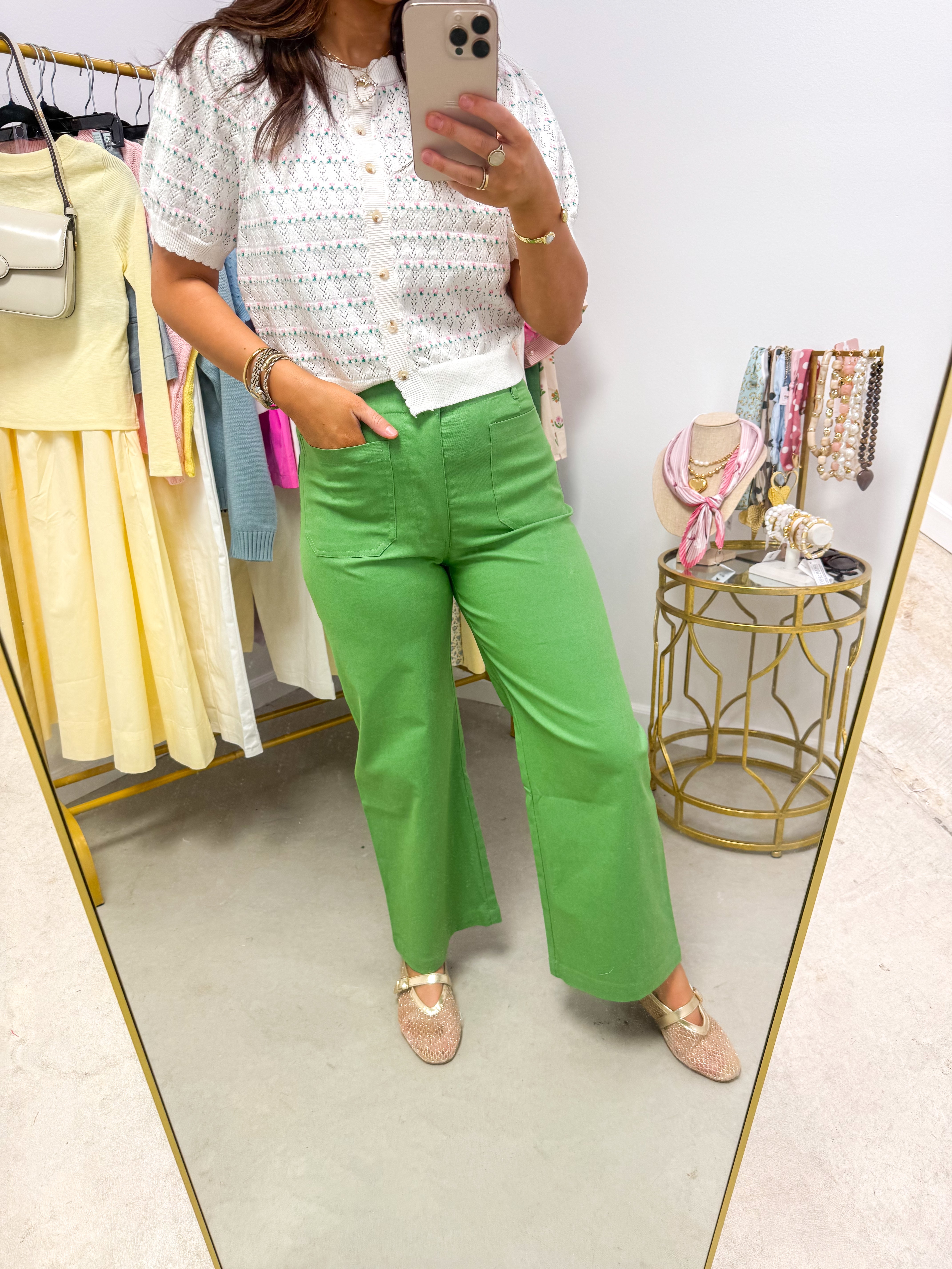 Tried & True Apple Green Jeans