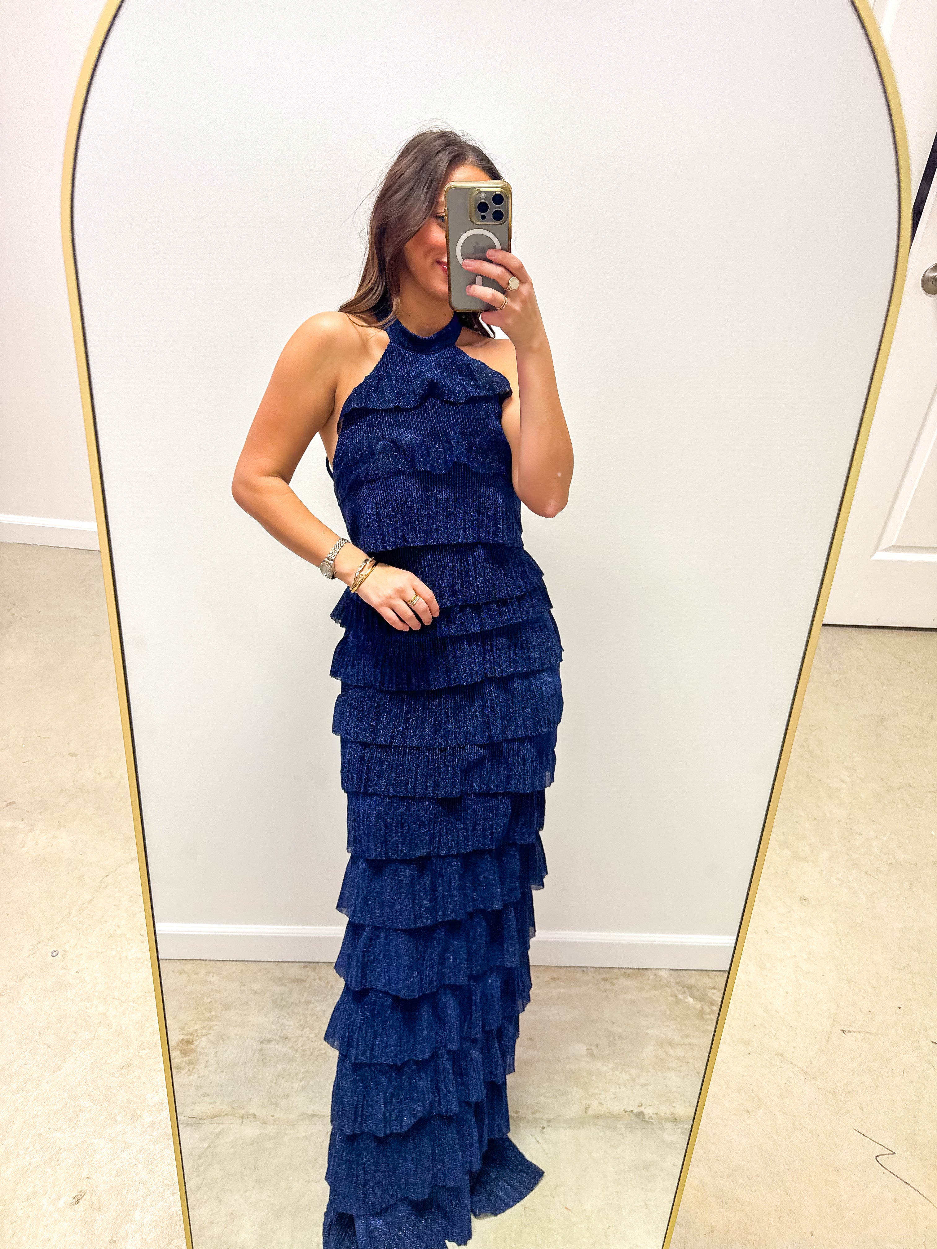 Gilded Krewe Navy Ball Gown
