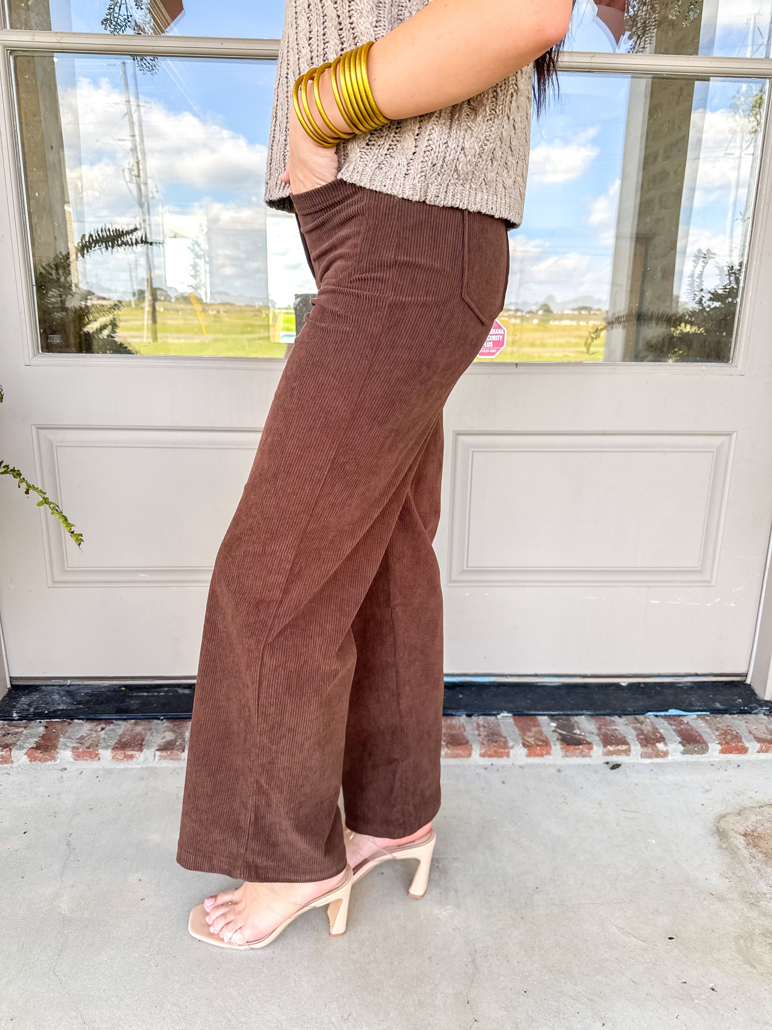 Vineyards Stretch Corduroy Pants Dark Brown